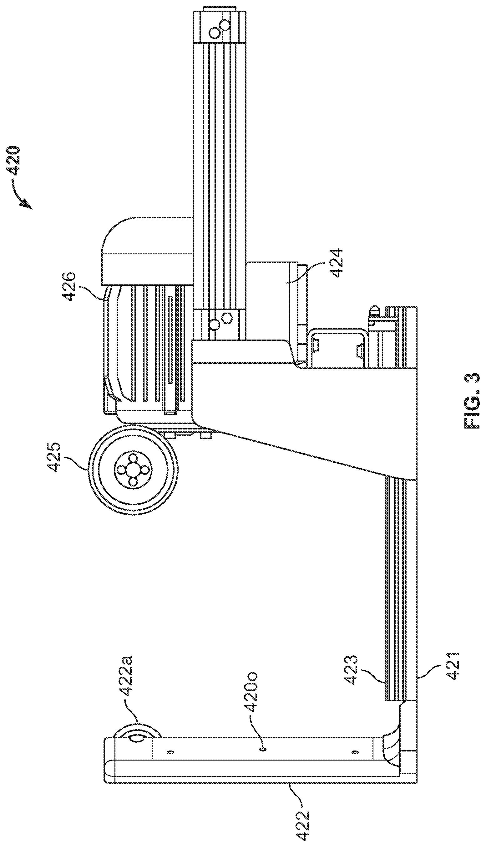 Patent US12297002 Figure 3 – Stretch-hood machine with film-evaluation feature