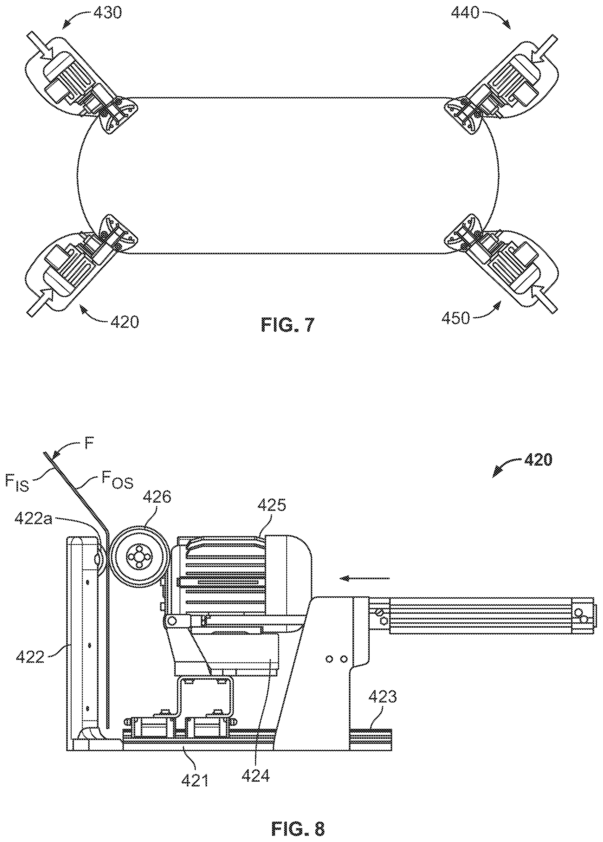 Patent US12297002 Figure 7 – Stretch-hood machine with film-evaluation feature