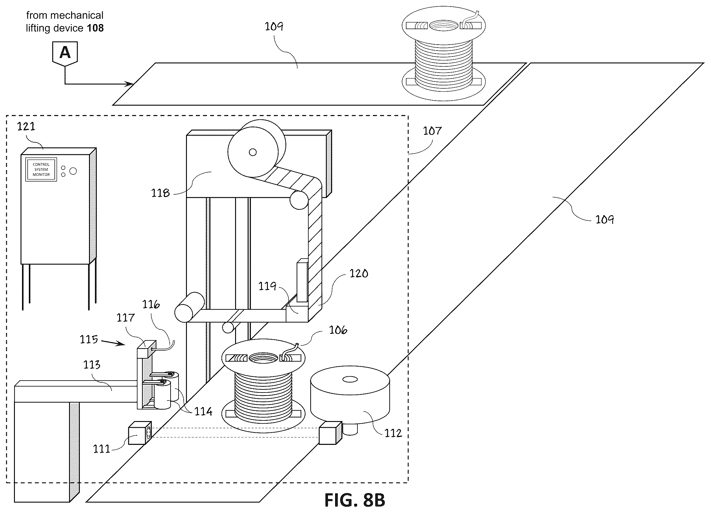 Patent US12297004 Figure 10 – Method and apparatus for applying a label to a spool or reel