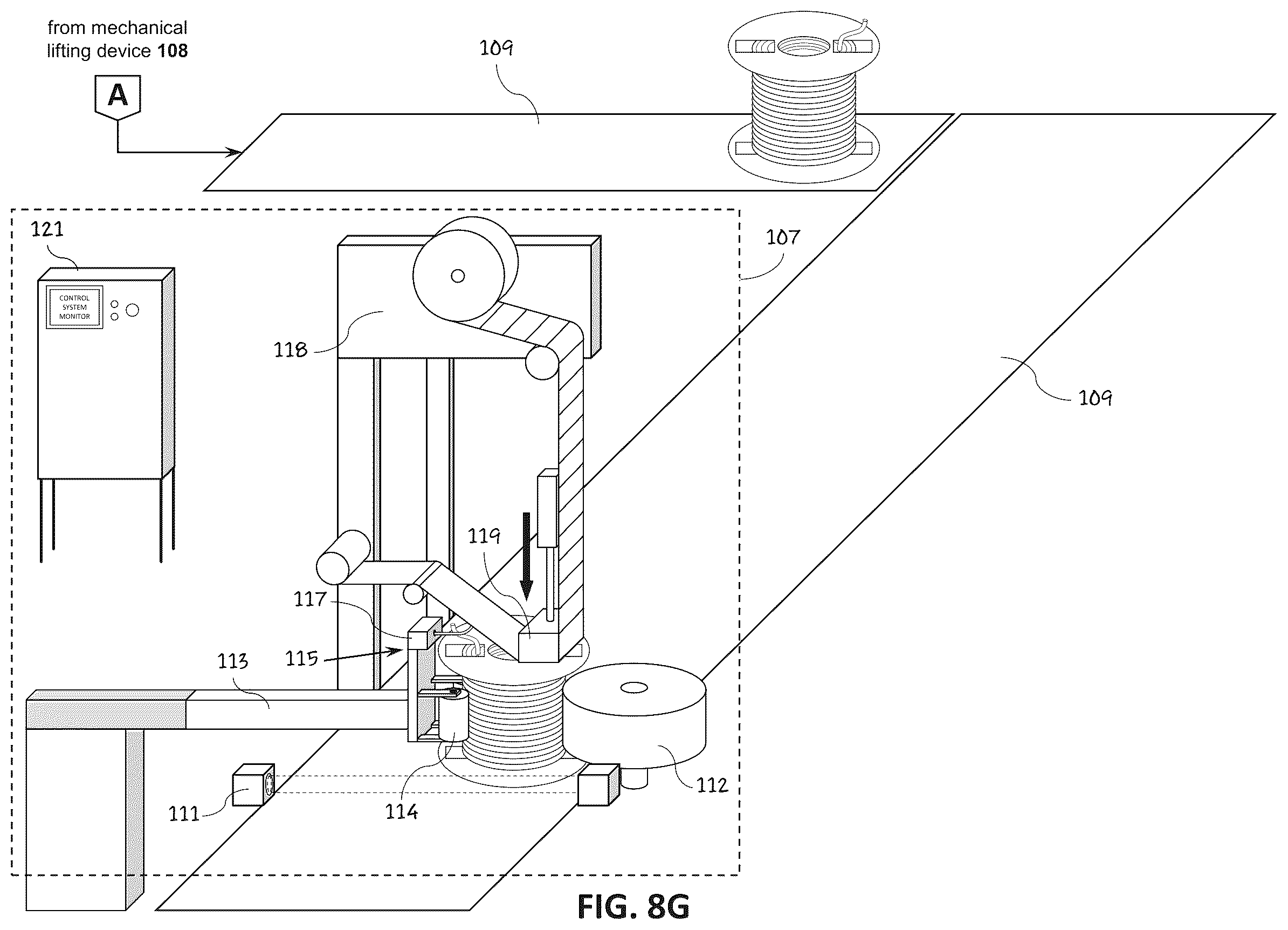 Patent US12297004 Figure 14 – Method and apparatus for applying a label to a spool or reel