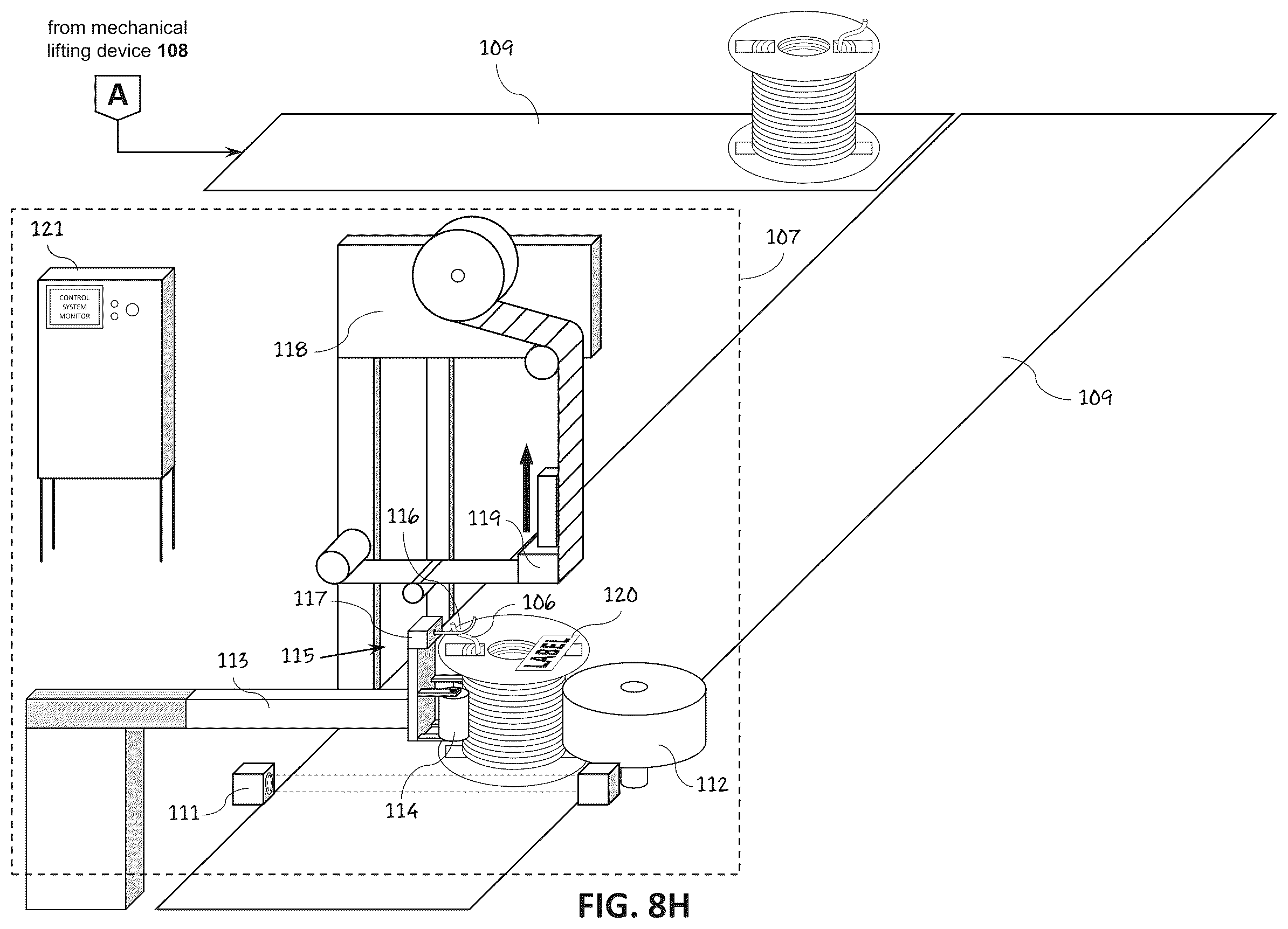 Patent US12297004 Figure 15 – Method and apparatus for applying a label to a spool or reel