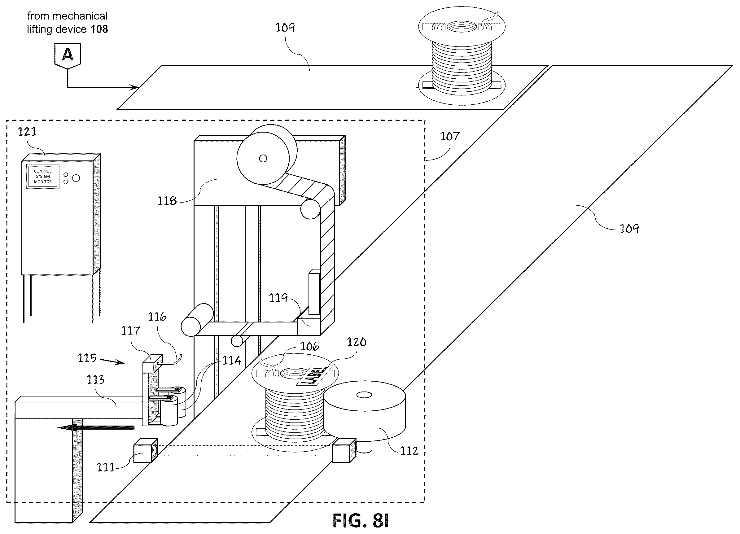 Patent US12297004 Figure 16 – Method and apparatus for applying a label to a spool or reel