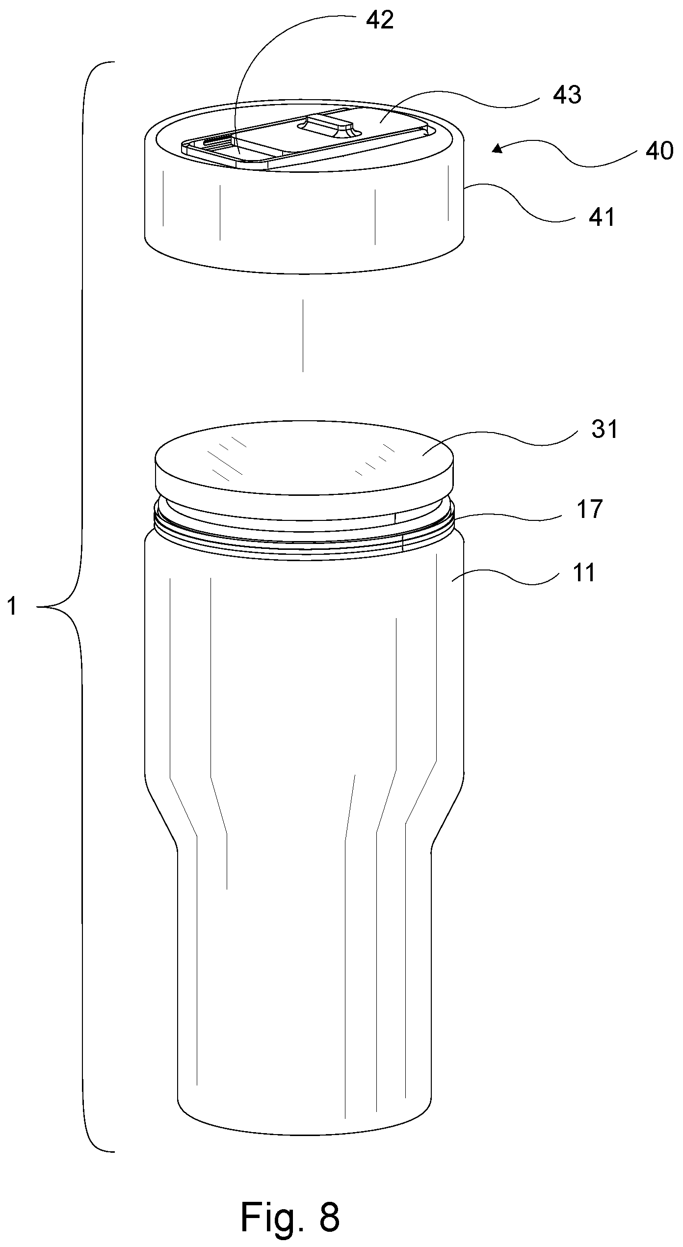 Patent US12297007 Figure 5 – Insulated food and/or beverage container system