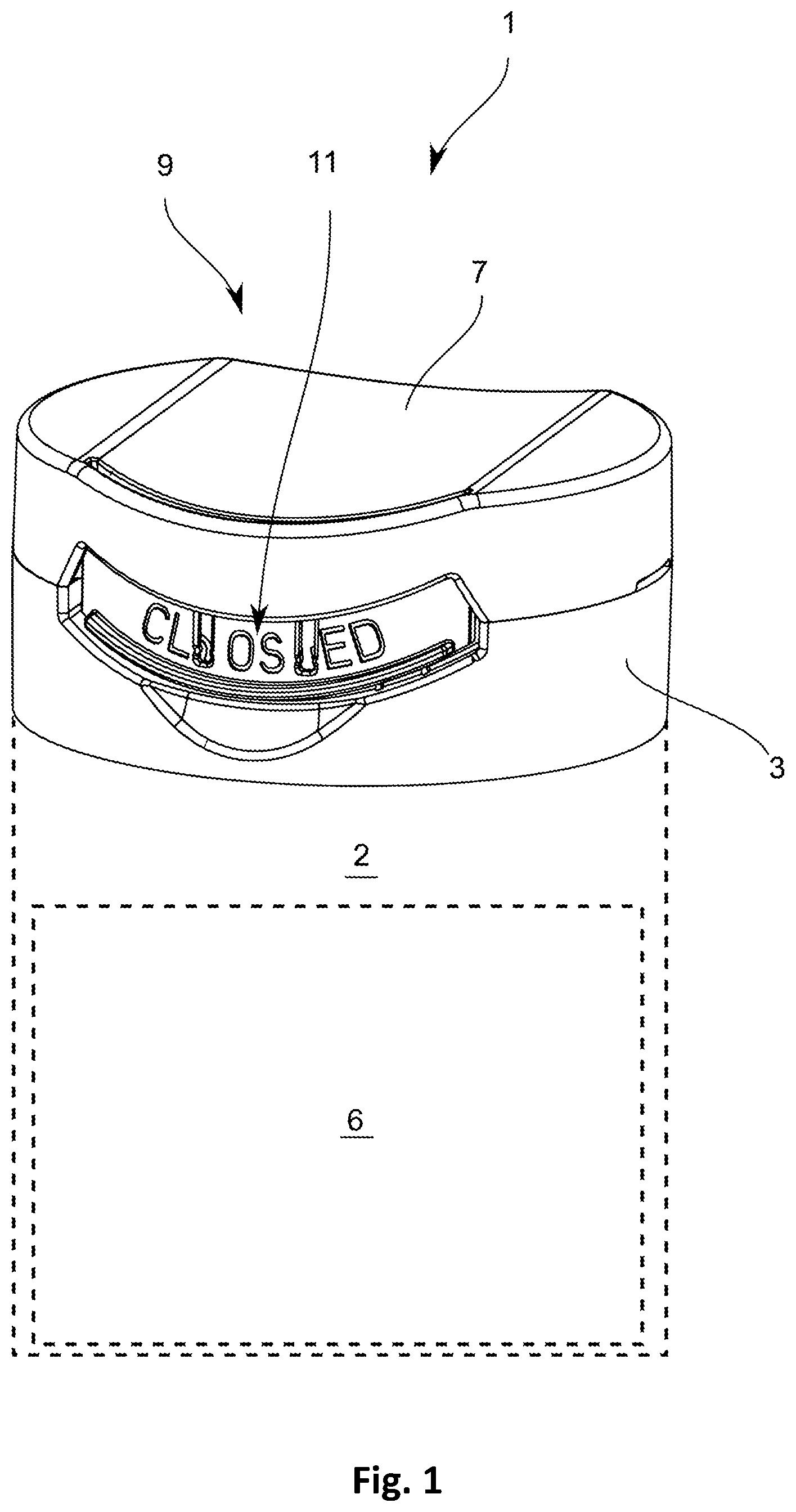 Patent US12297009 — Bottom dispensing package — Figure 1