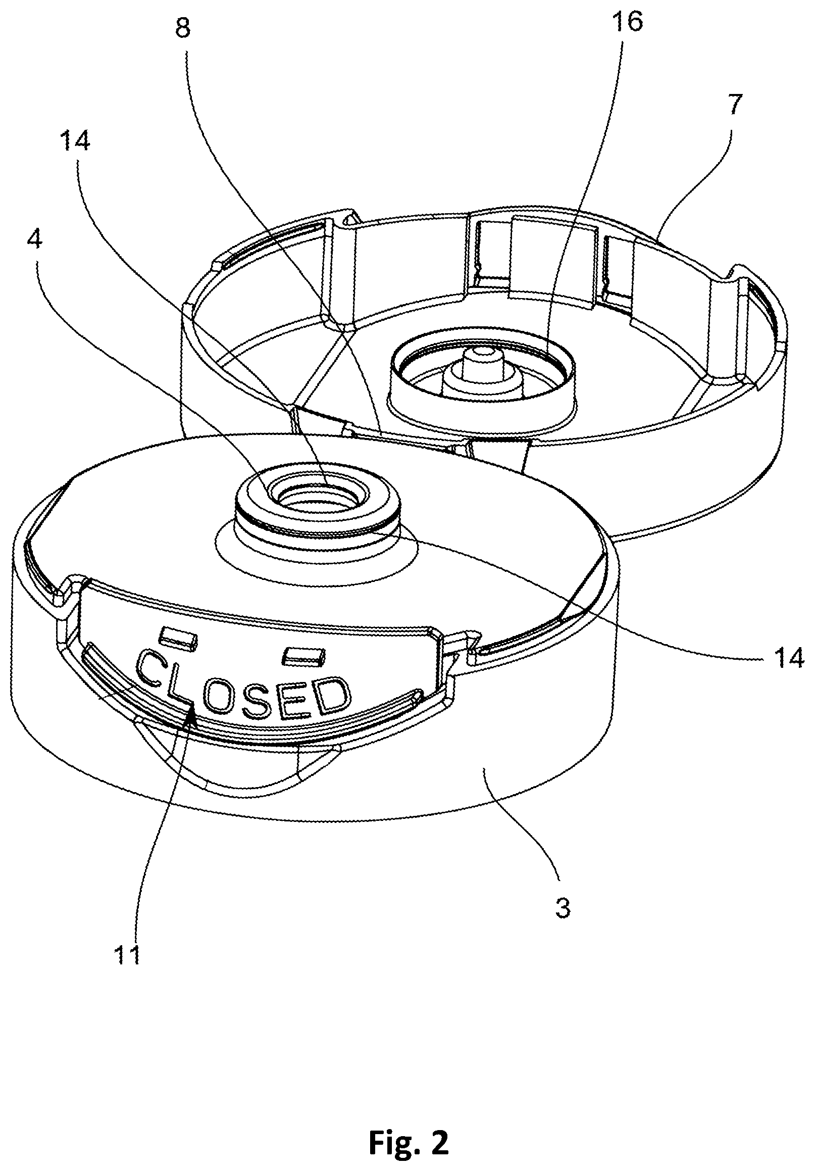 Patent US12297009 Figure 2 – Bottom dispensing package
