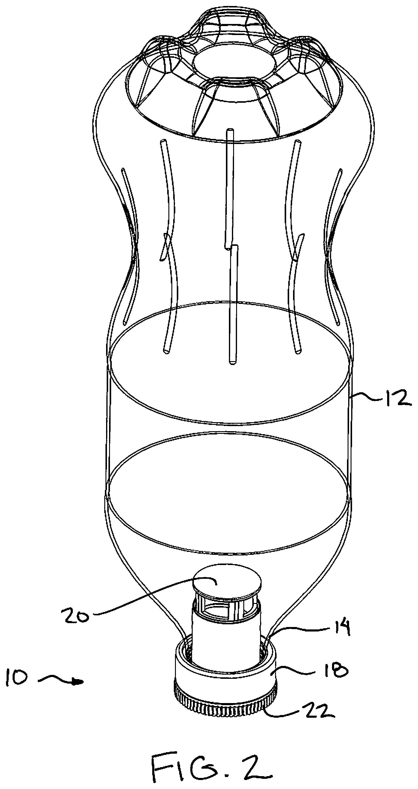 Patent US12297015 Figure 2 – Fluid dispensing closure device for a fluid container