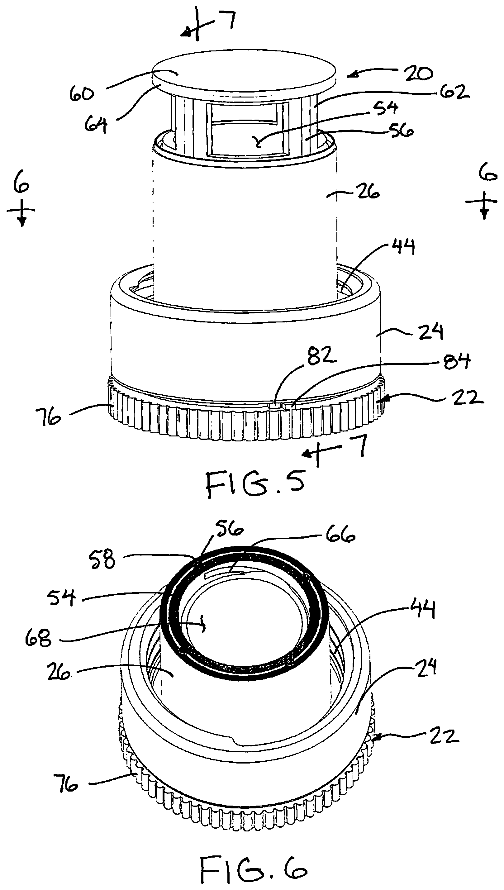 Patent US12297015 Figure 5 – Fluid dispensing closure device for a fluid container