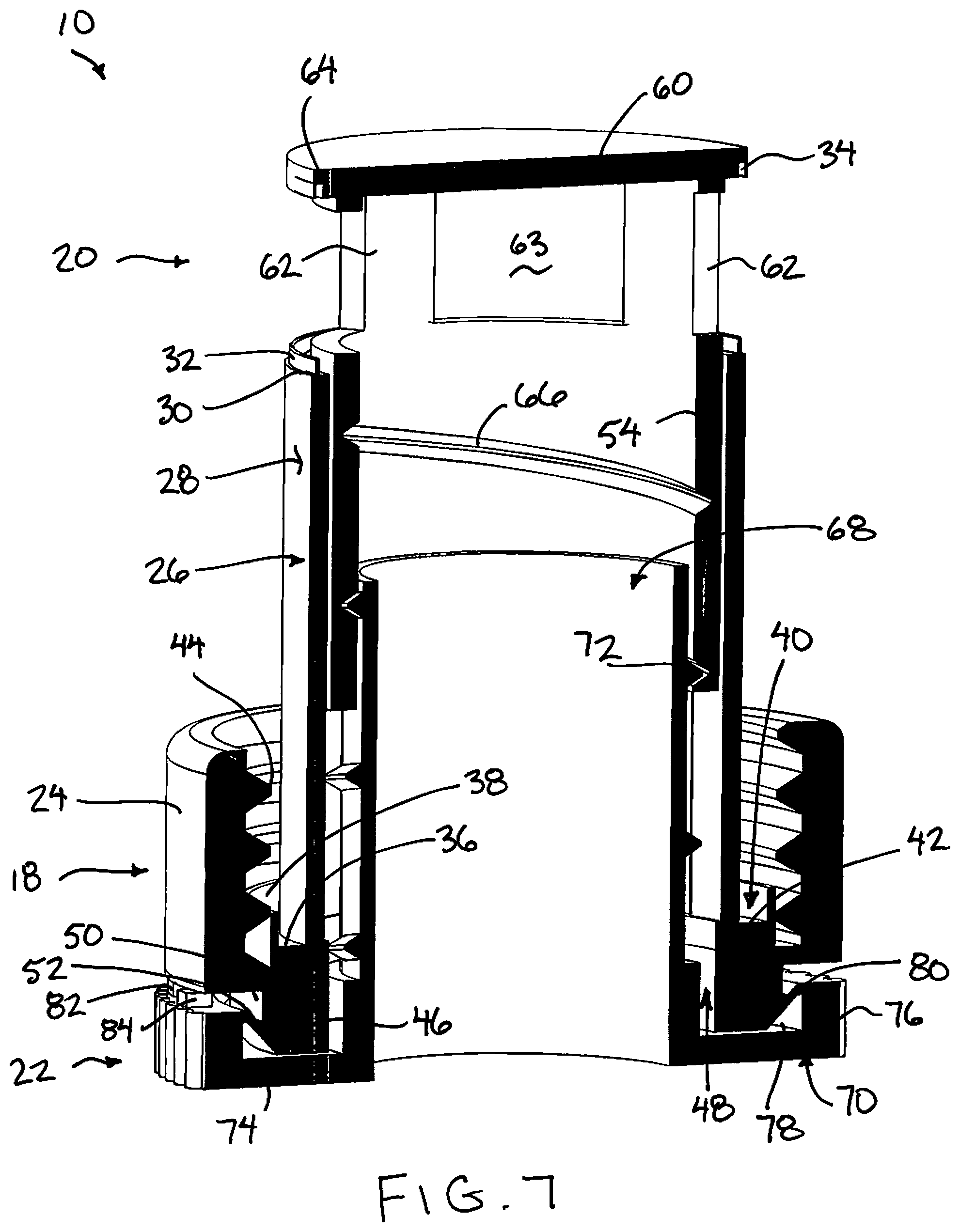 Patent US12297015 Figure 6 – Fluid dispensing closure device for a fluid container