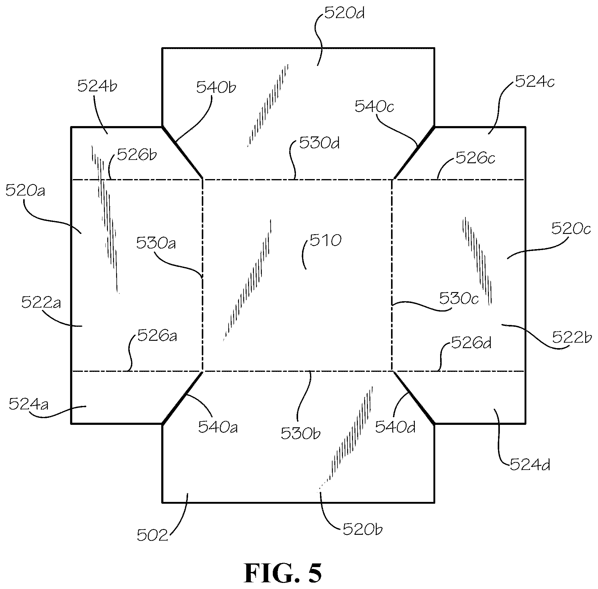 Patent US12297016 Figure 5 – Insulated box assembly with overlapping panels