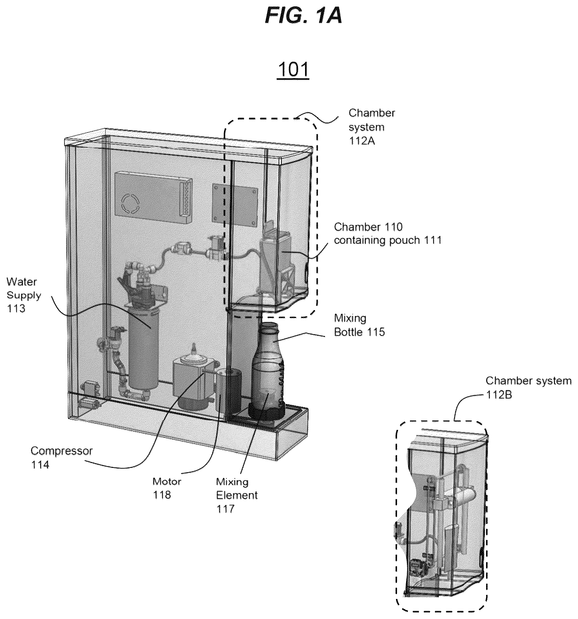 Patent US12297023 Figure 1 – System and method for dispensing a food and beverage product