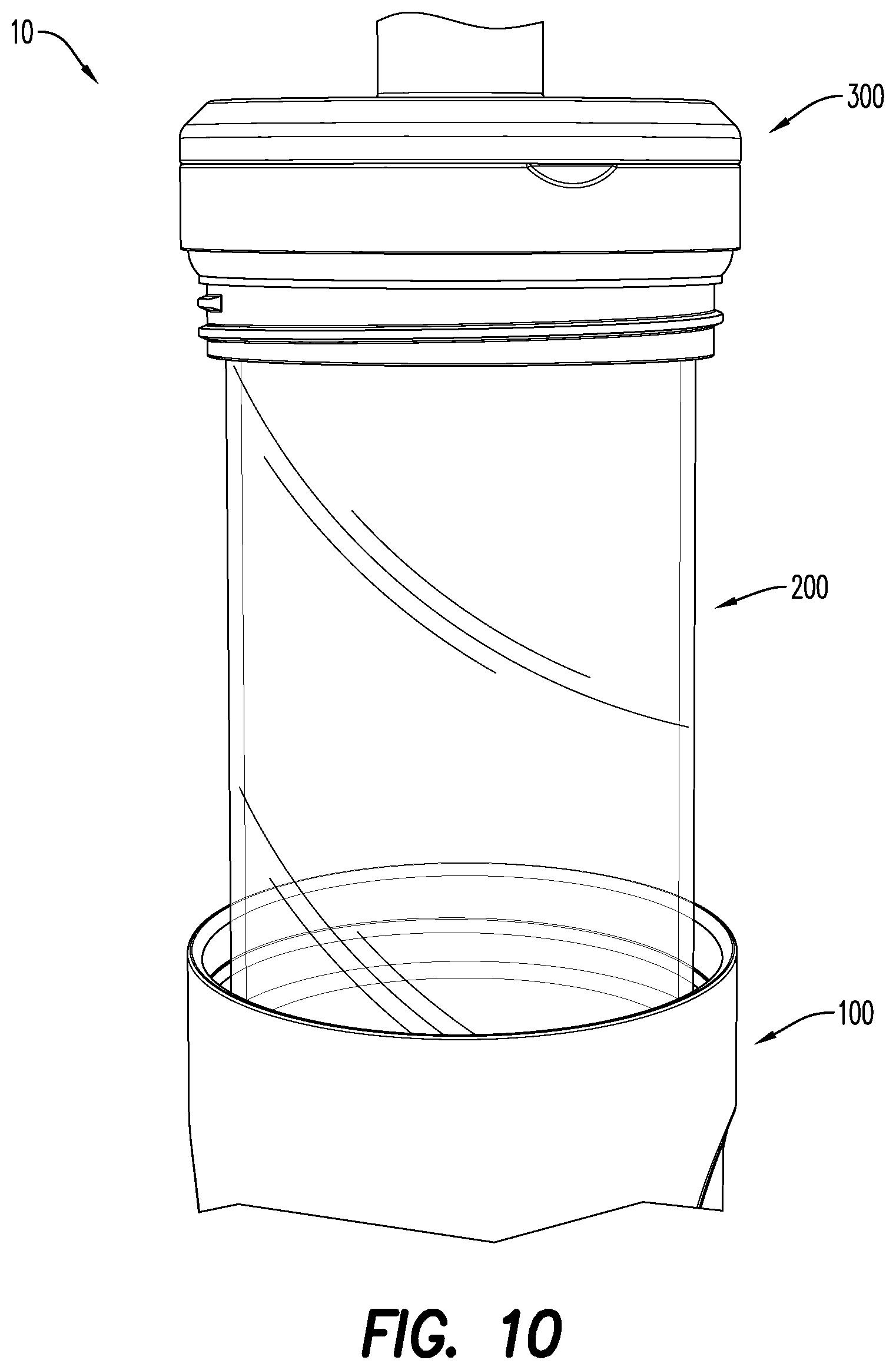 Patent US12297024 Figure 7 – Container with an inner body, an outer body, and a detachable cover