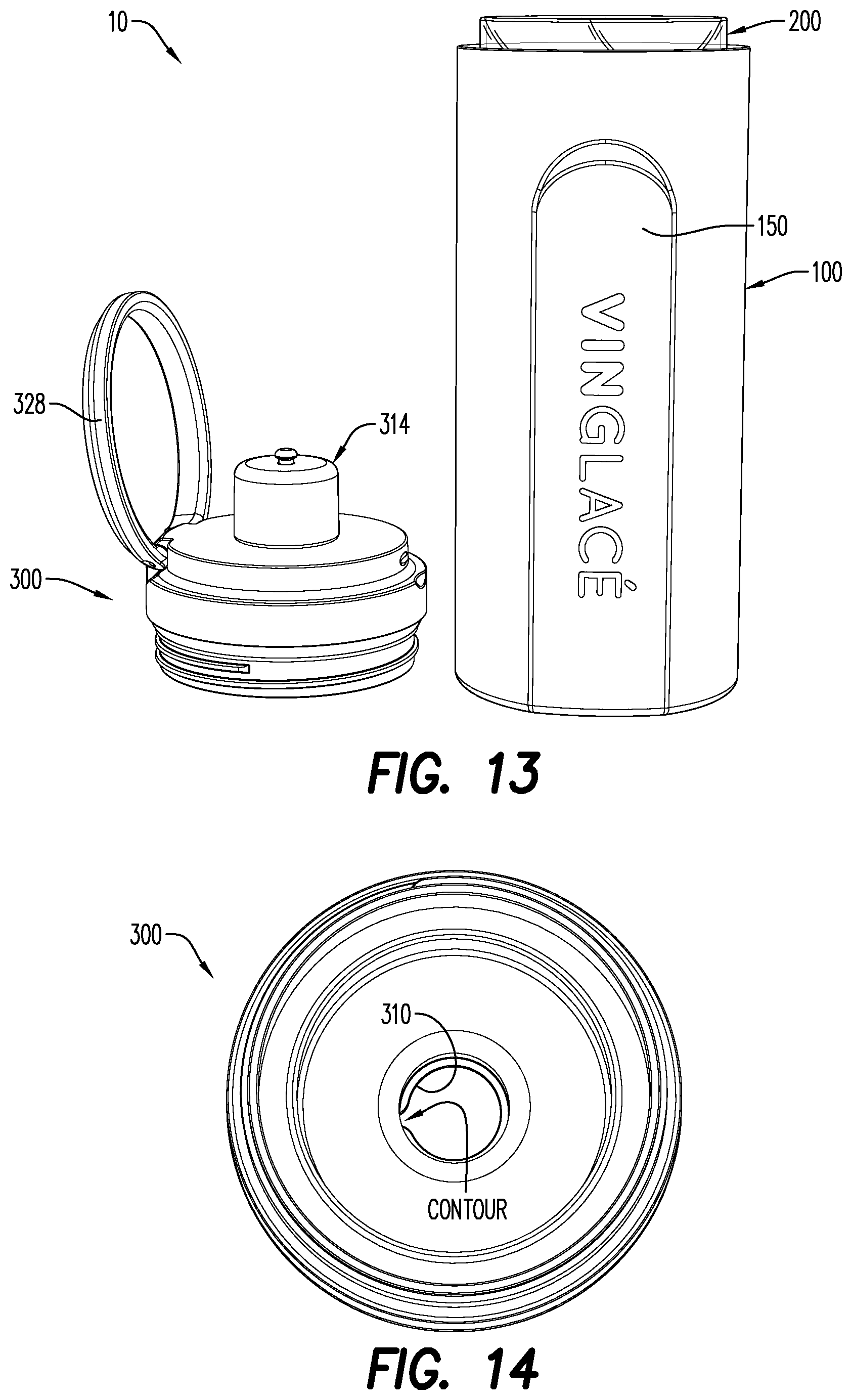 Patent US12297024 Figure 9 – Container with an inner body, an outer body, and a detachable cover