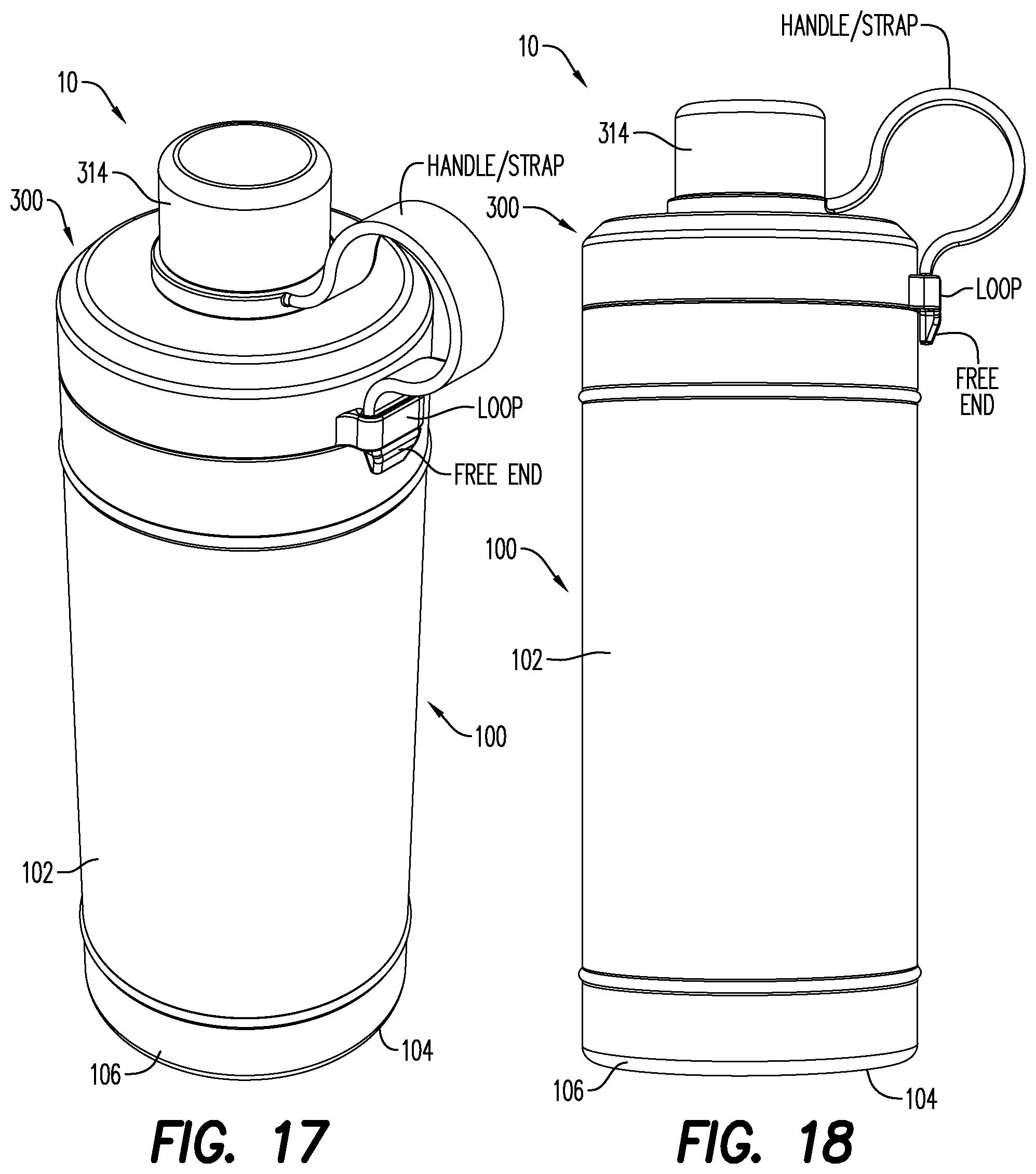 Patent US12297024 Figure 11 – Container with an inner body, an outer body, and a detachable cover