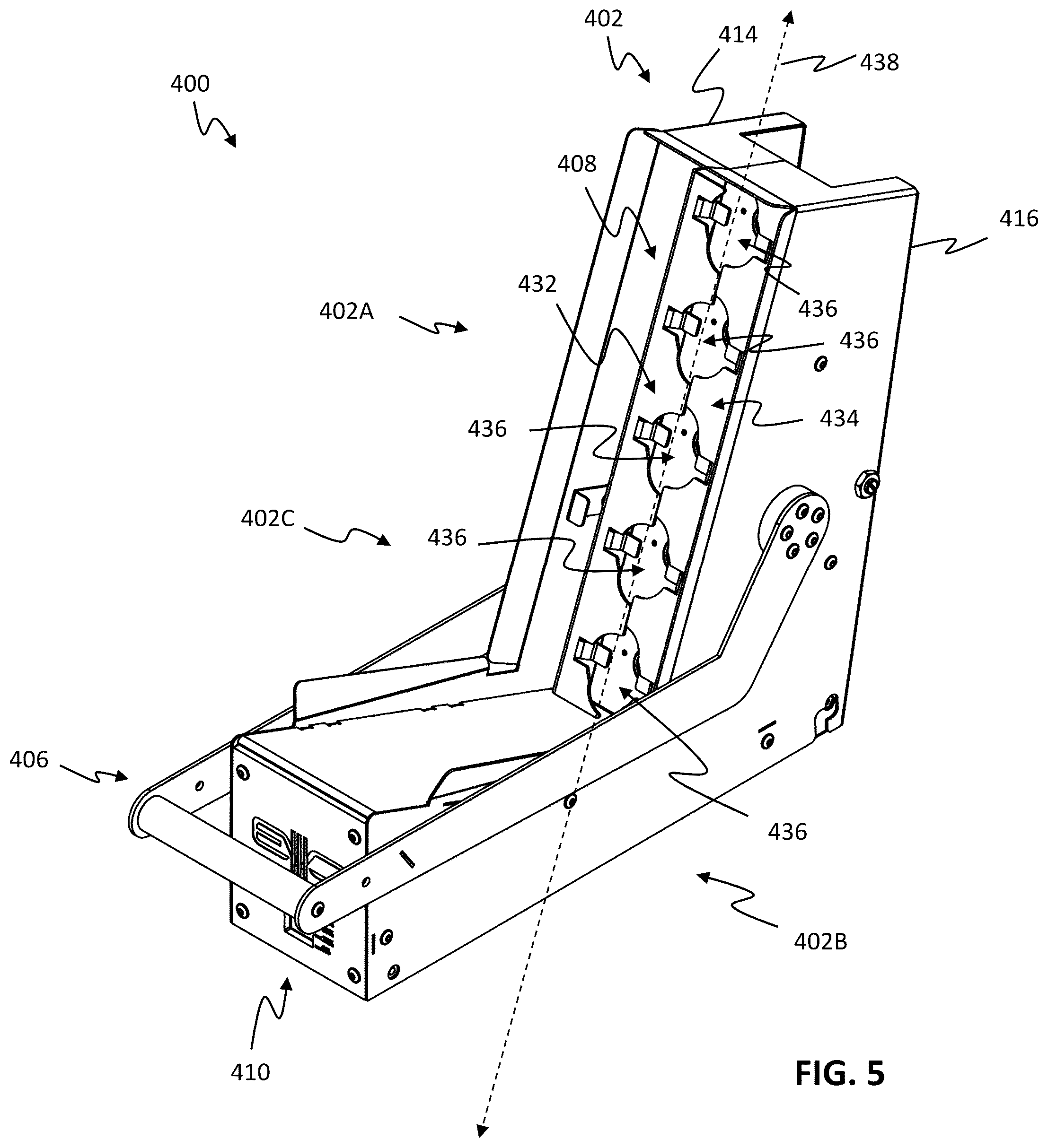 Patent US12297025 Figure 6 – Box for receipt of bags containing liquid