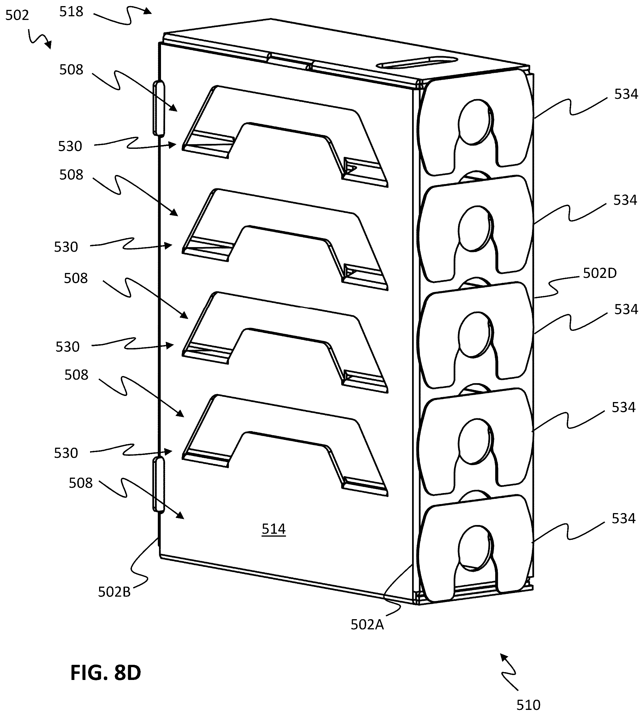 Patent US12297025 Figure 15 – Box for receipt of bags containing liquid