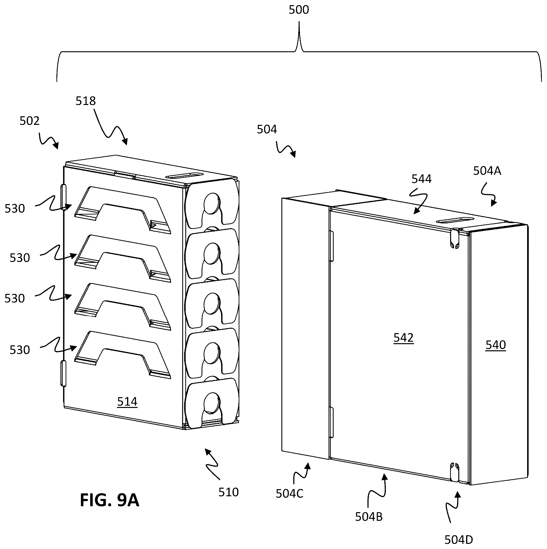 Patent US12297025 Figure 17 – Box for receipt of bags containing liquid