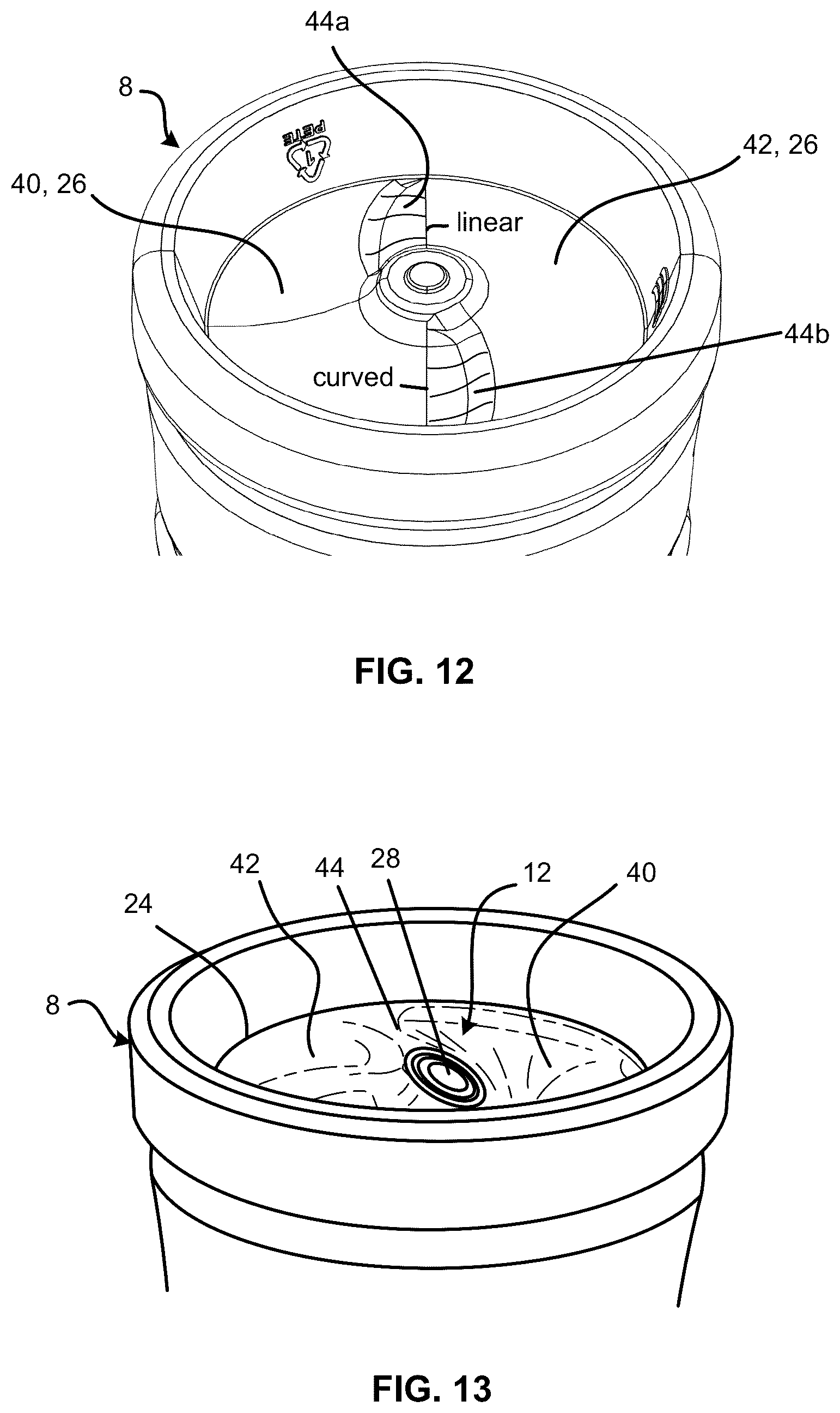 Patent US12297027 Figure 8 – Base of a plastic container