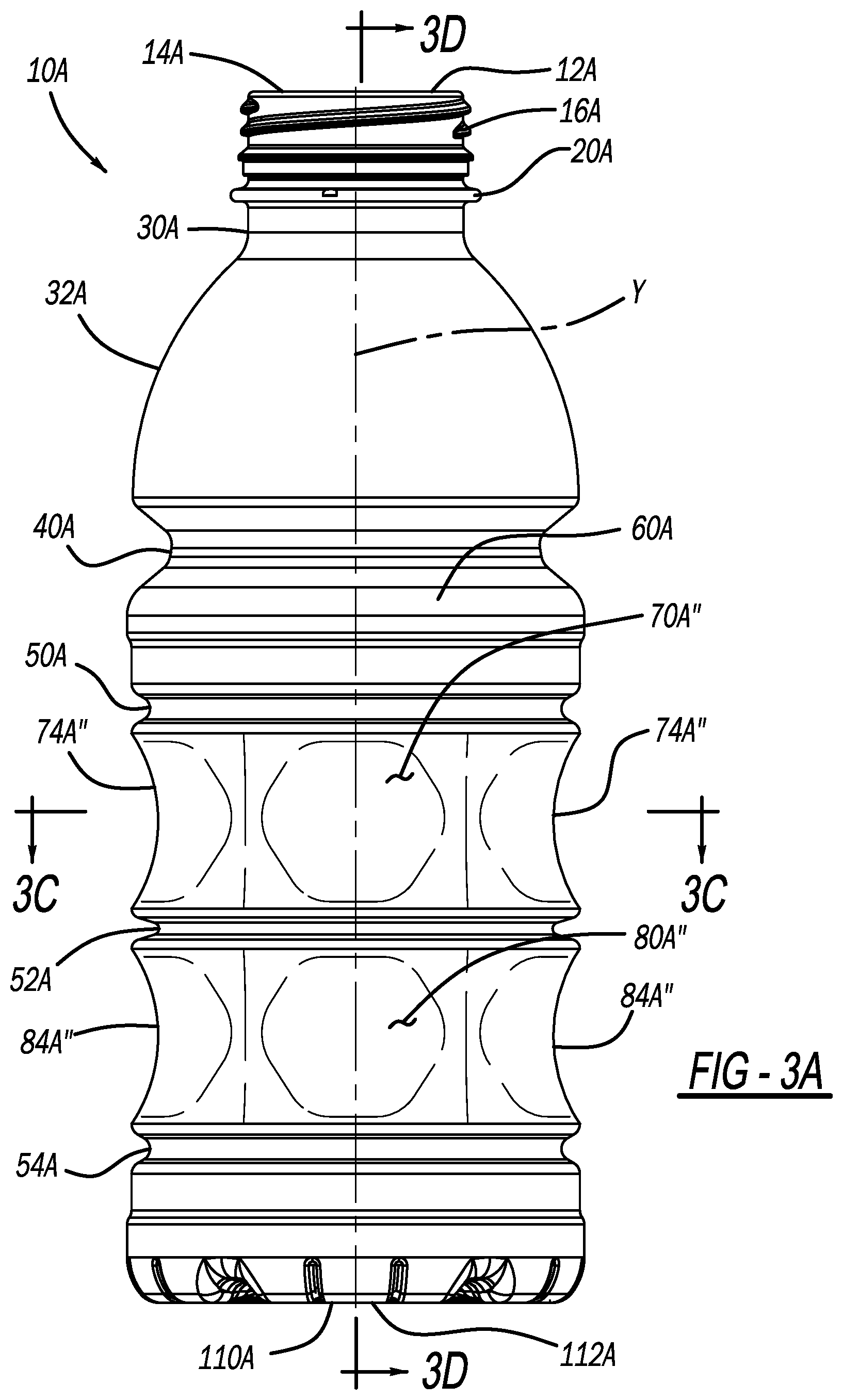 Patent US12297028 Figure 9 – Polymeric container including a body with a plurality of oscillations