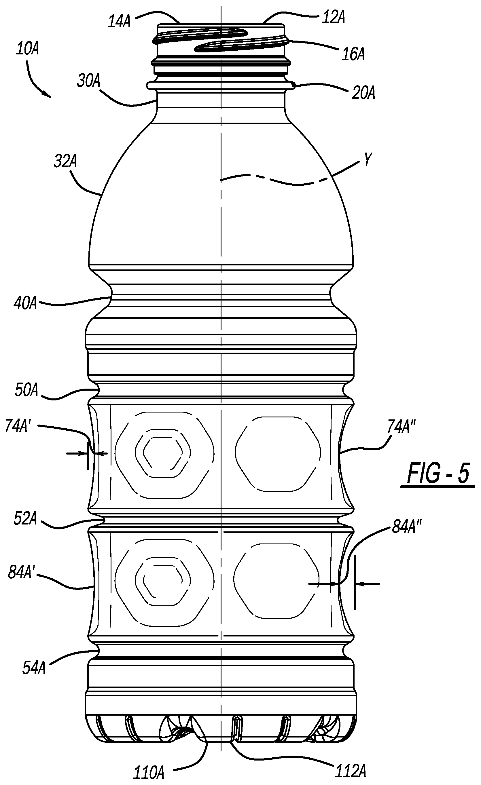 Patent US12297028 Figure 15 – Polymeric container including a body with a plurality of oscillations