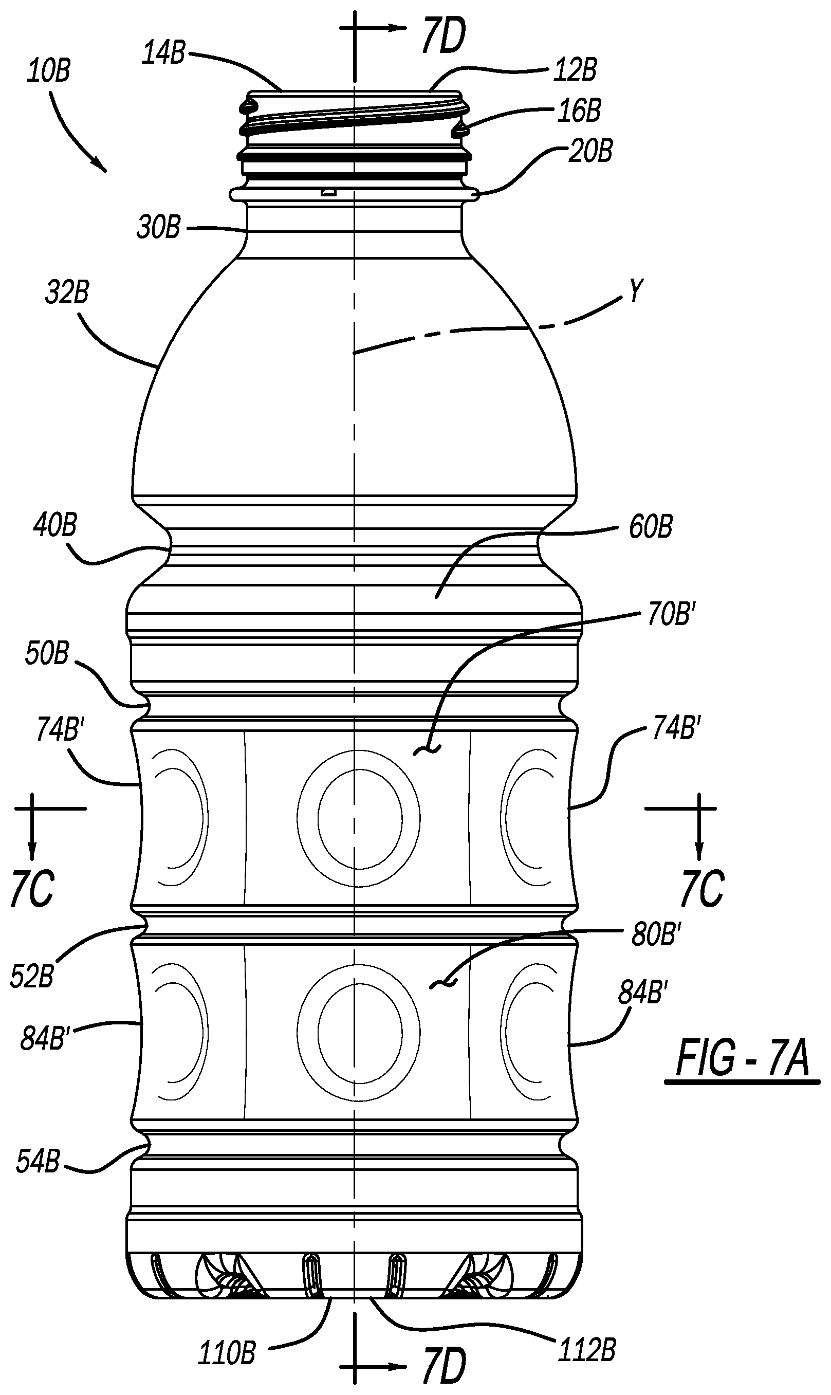 Patent US12297028 Figure 19 – Polymeric container including a body with a plurality of oscillations