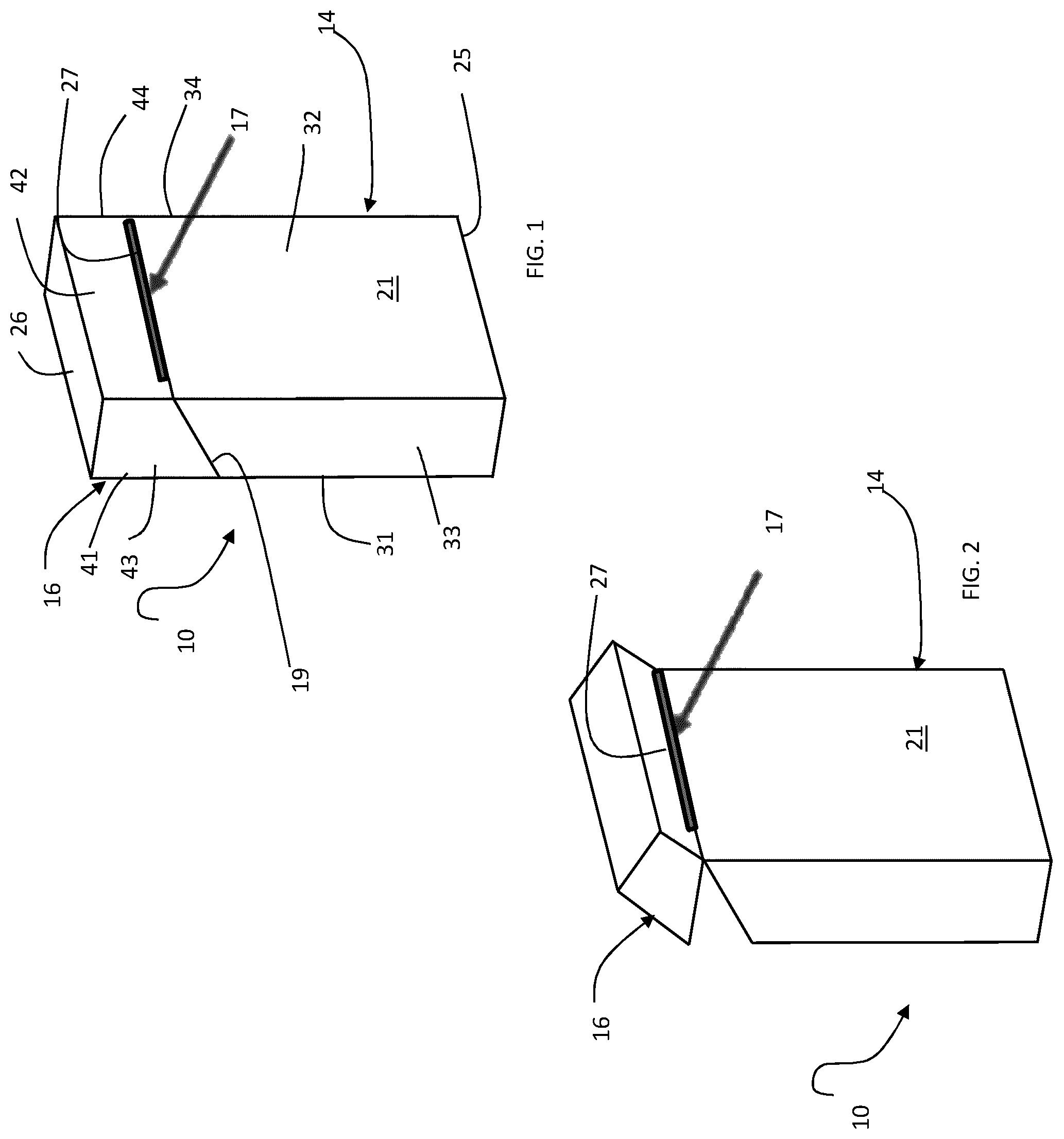 Patent US12297035 Figure 1 – Hinge-lid container for consumer articles and a method to form a hinge-lid container