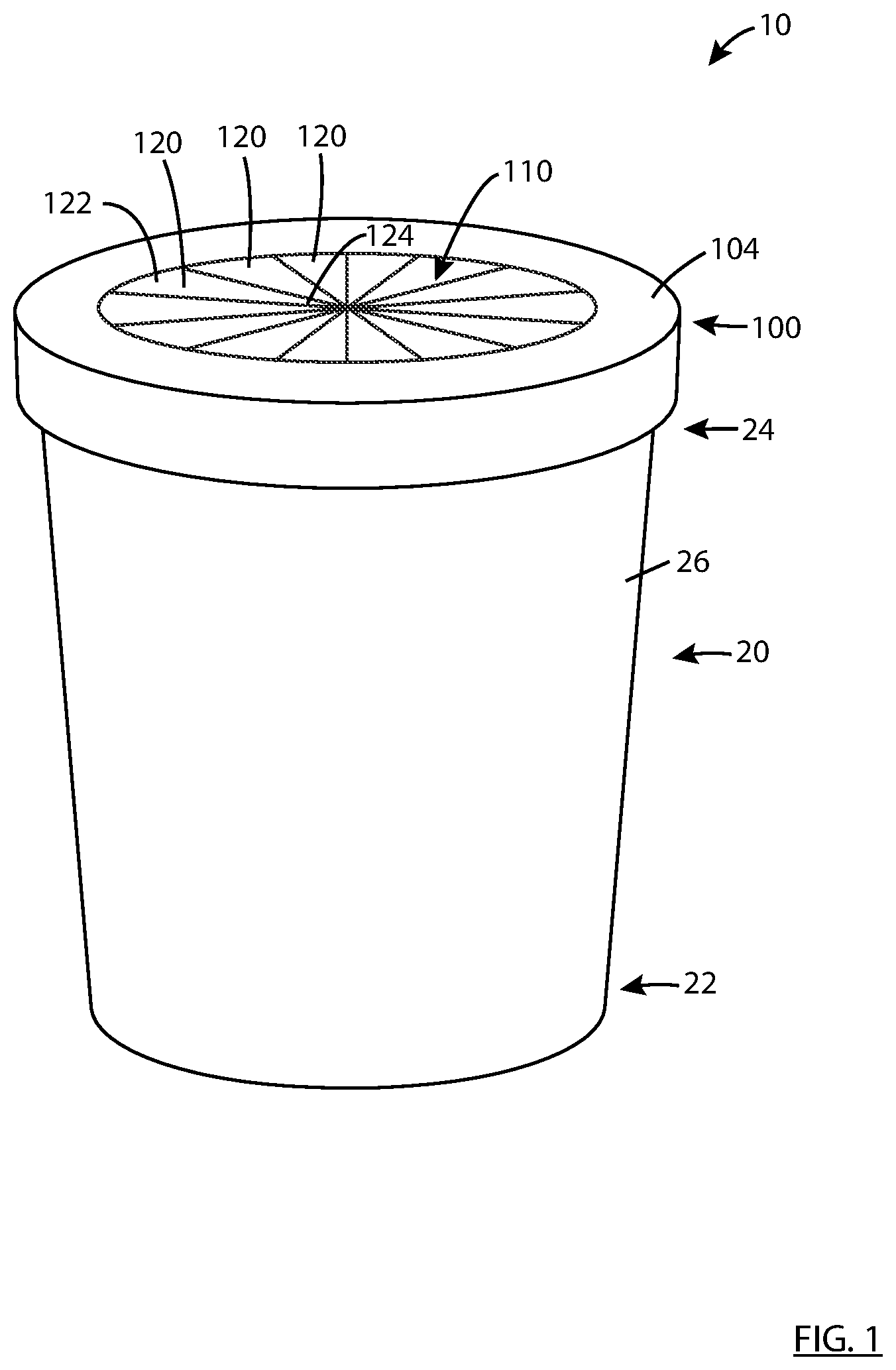 Patent US12297039 Figure 1 – Dust and allergen control for surface cleaning apparatus