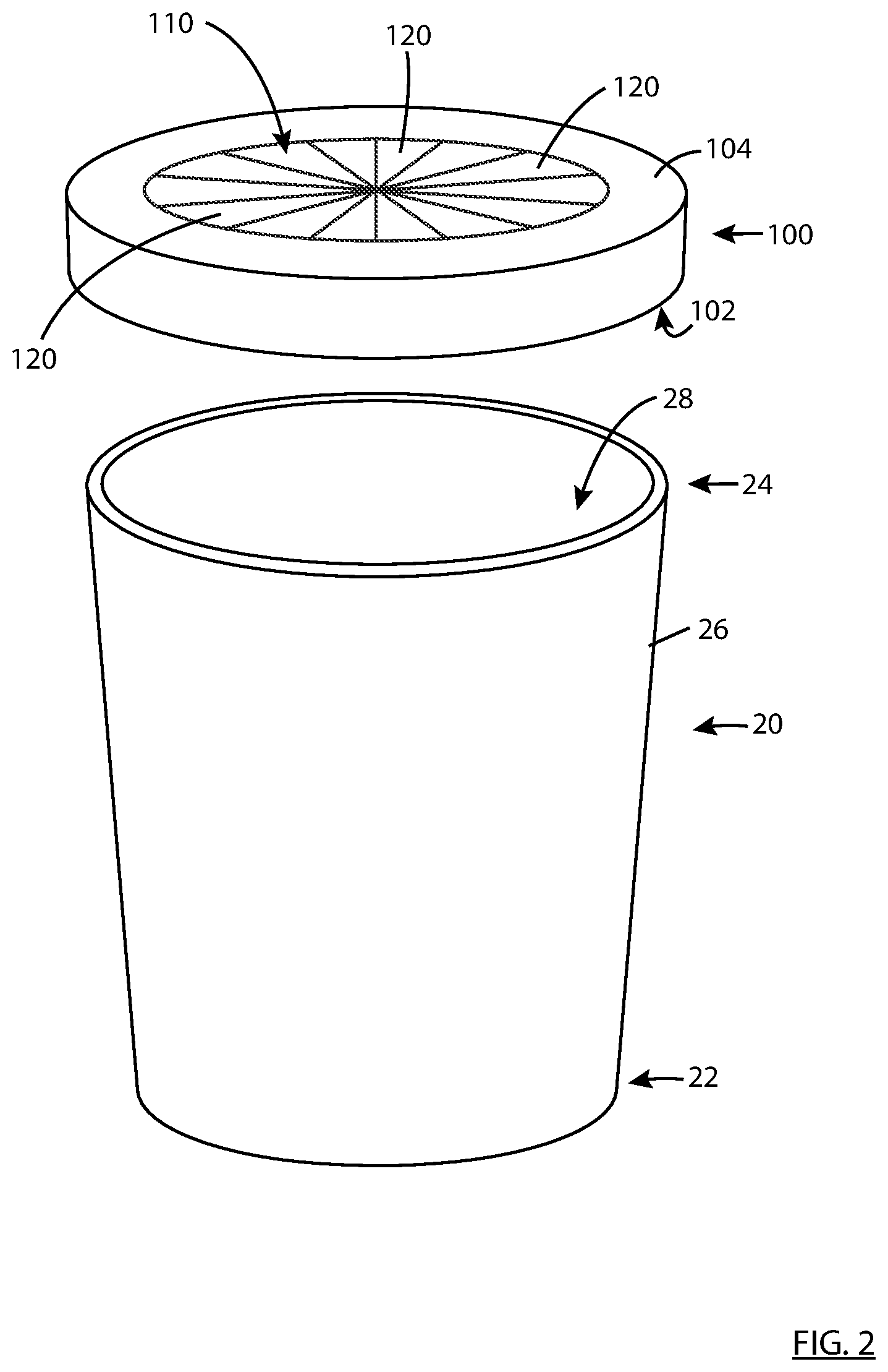 Patent US12297039 Figure 2 – Dust and allergen control for surface cleaning apparatus