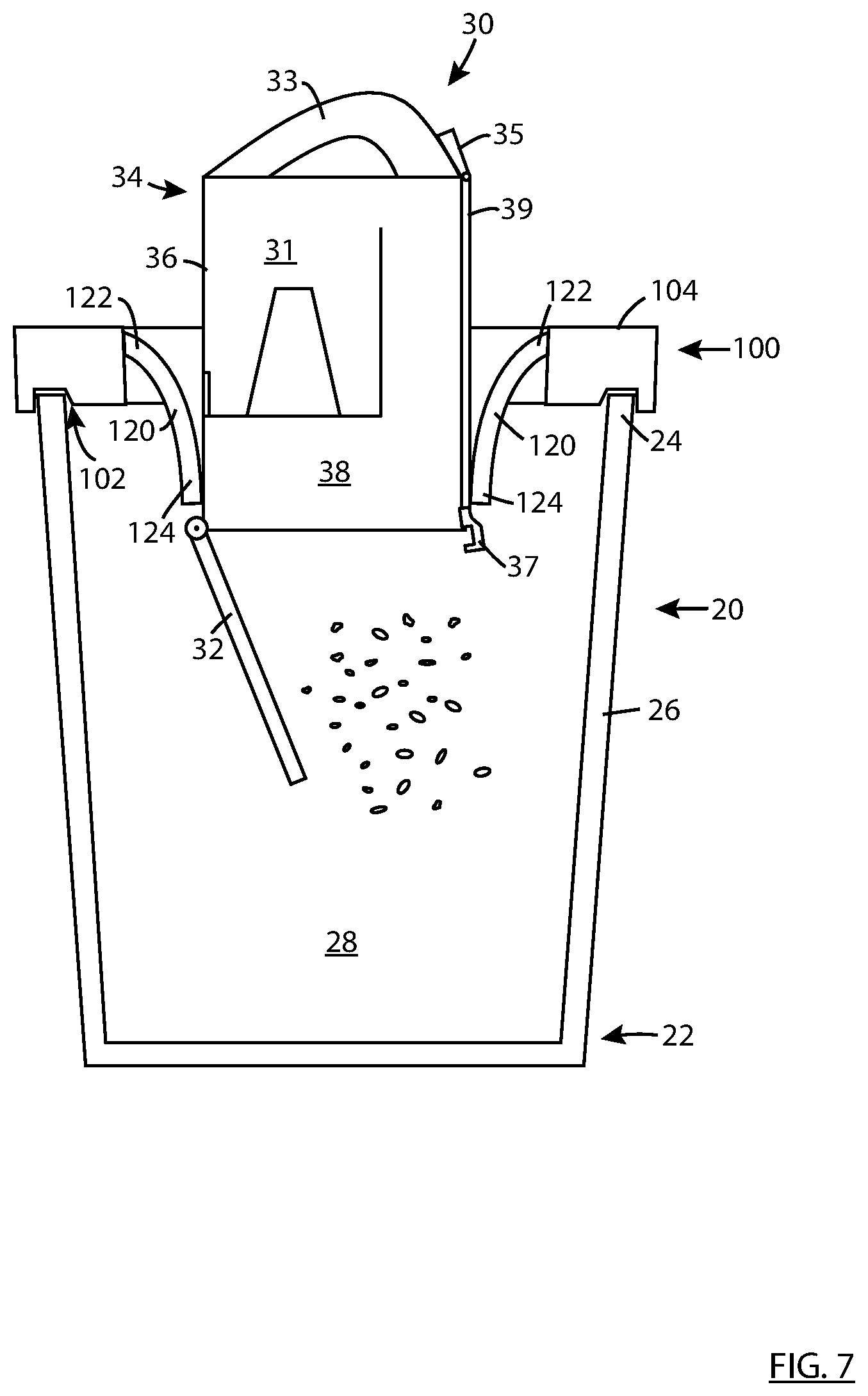 Patent US12297039 Figure 6 – Dust and allergen control for surface cleaning apparatus