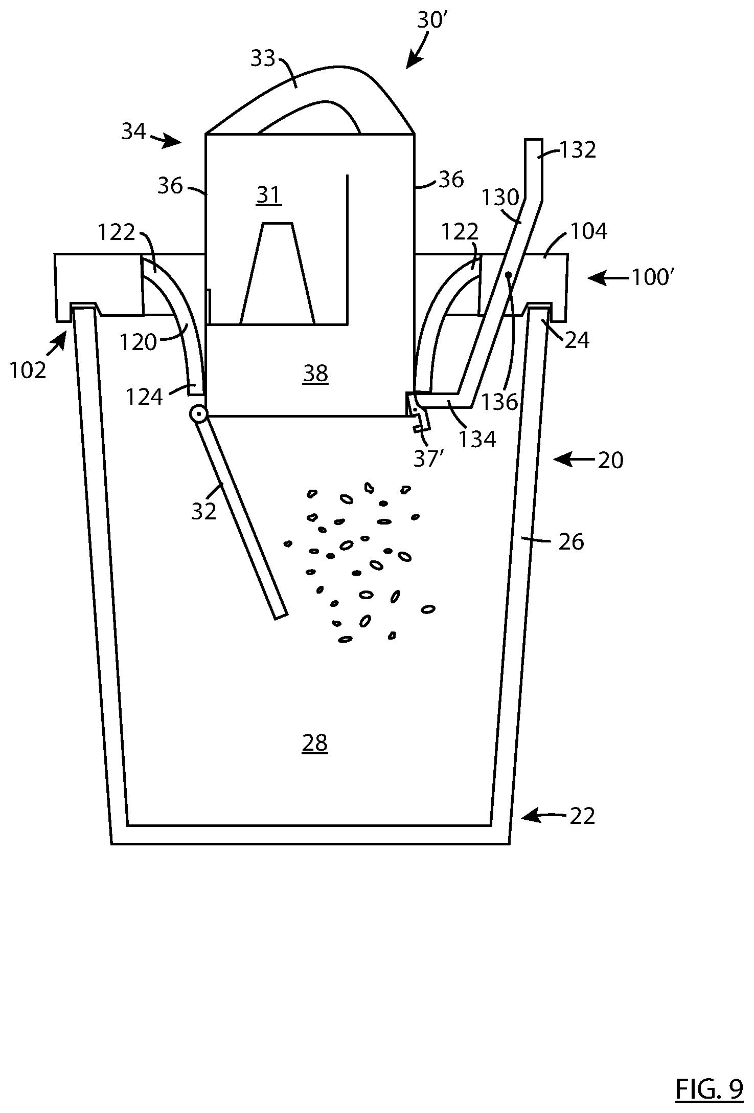 Patent US12297039 Figure 8 – Dust and allergen control for surface cleaning apparatus