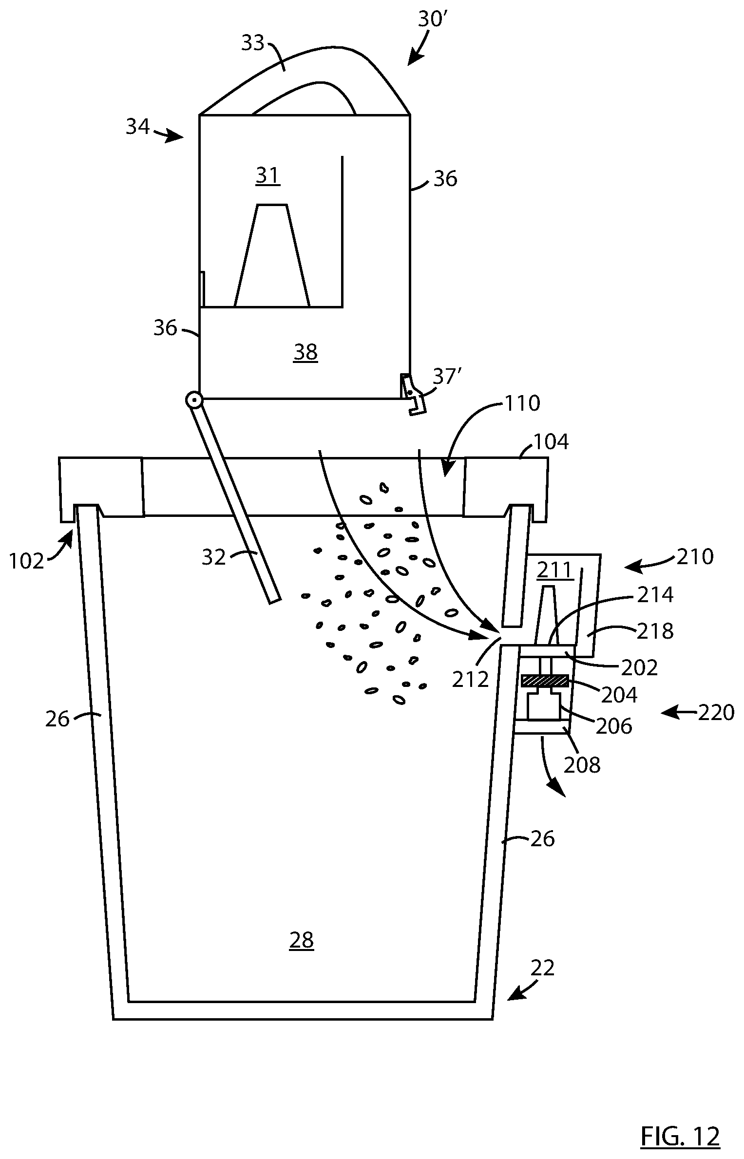 Patent US12297039 Figure 11 – Dust and allergen control for surface cleaning apparatus
