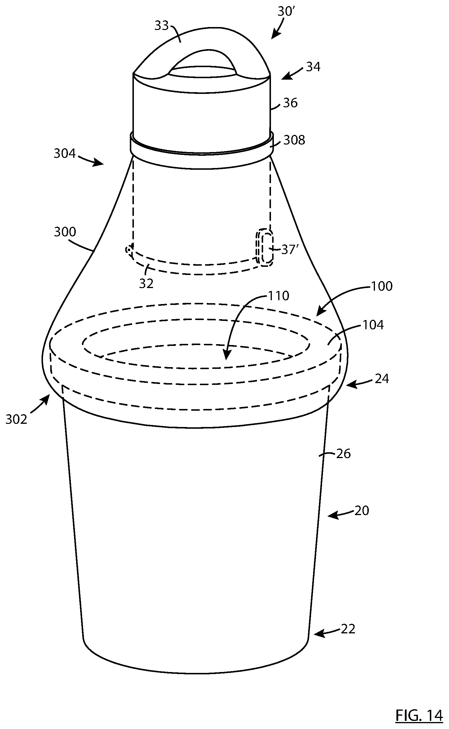 Patent US12297039 Figure 14 – Dust and allergen control for surface cleaning apparatus