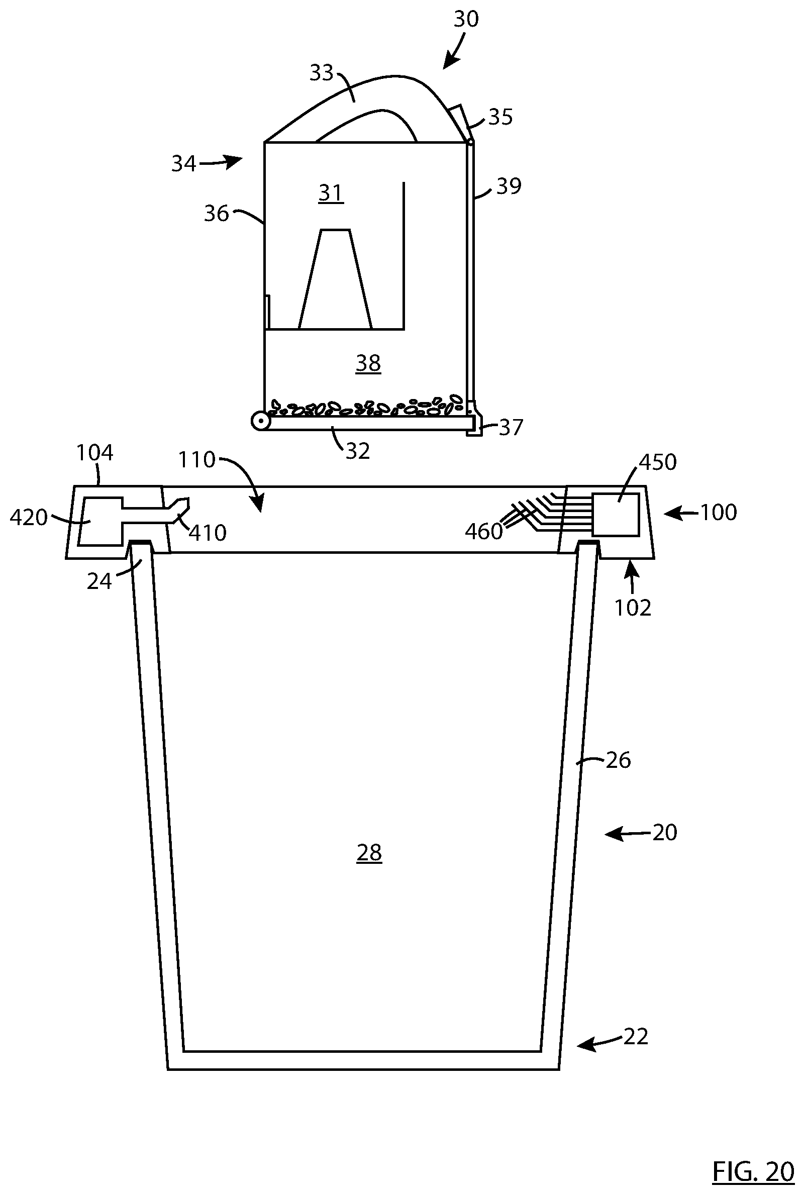 Patent US12297039 Figure 20 – Dust and allergen control for surface cleaning apparatus