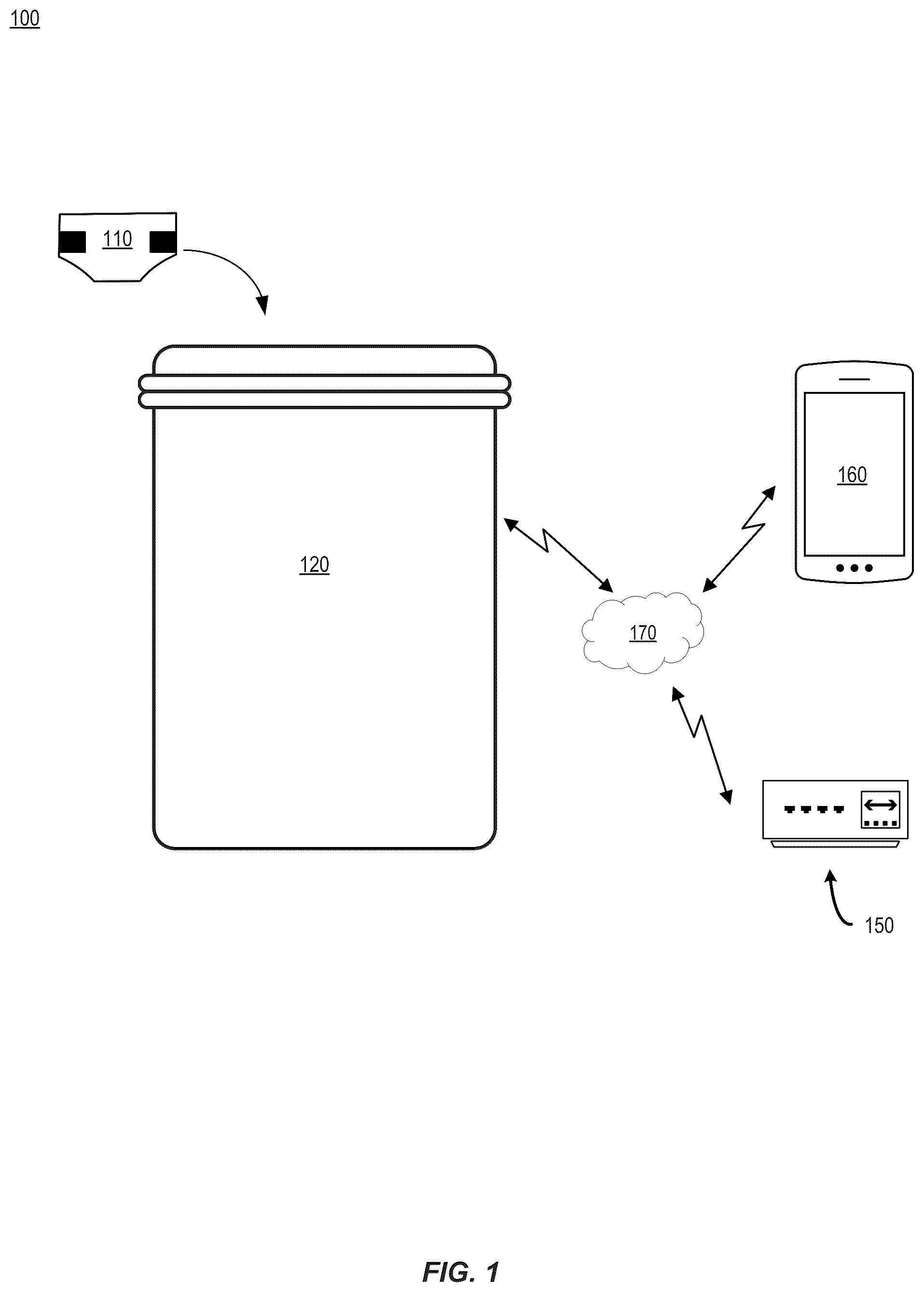 Patent US12297041 Figure 1 – Smart diaper pail