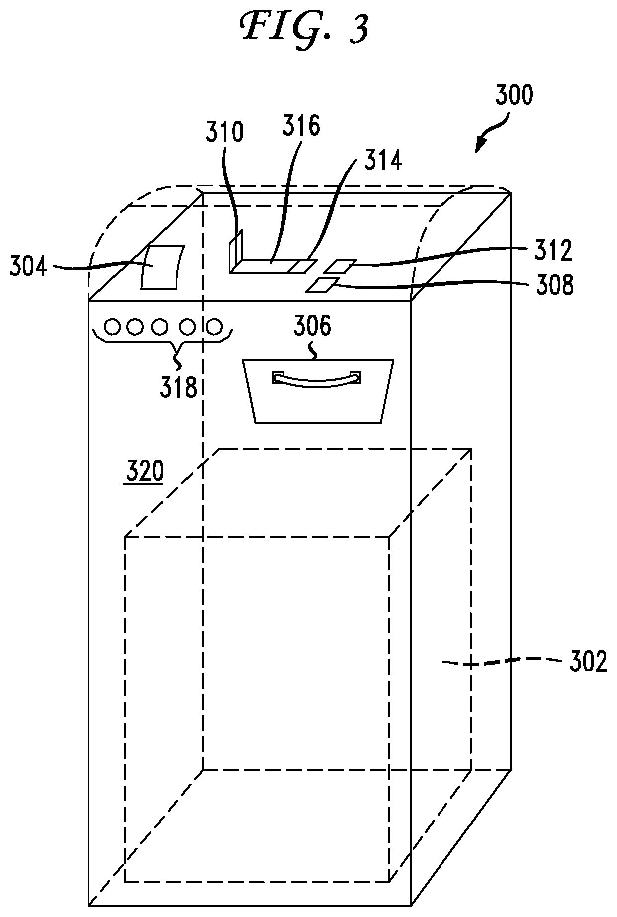 Patent US12297042 Figure 3 – Hands free storage receptacle