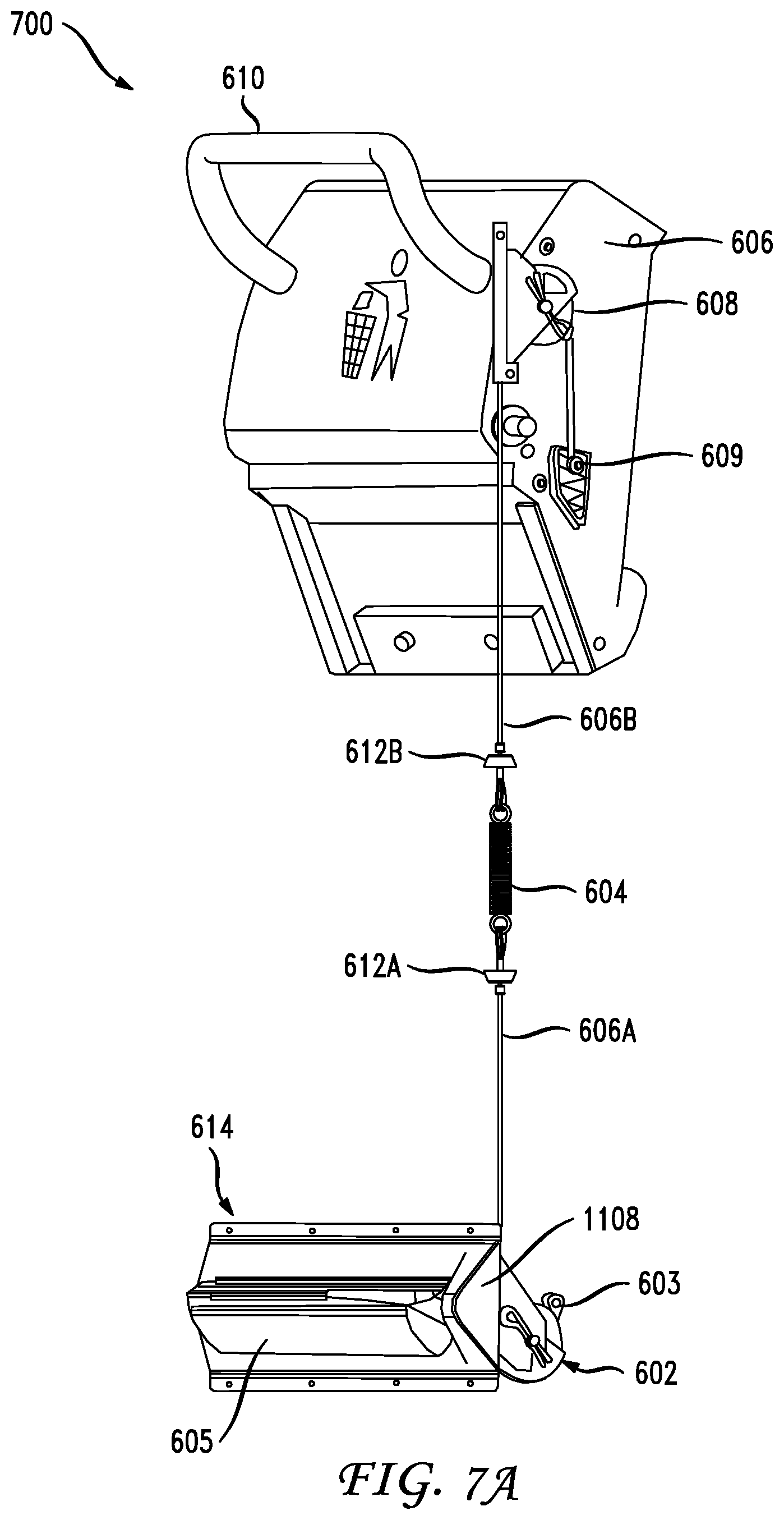 Patent US12297042 Figure 9 – Hands free storage receptacle