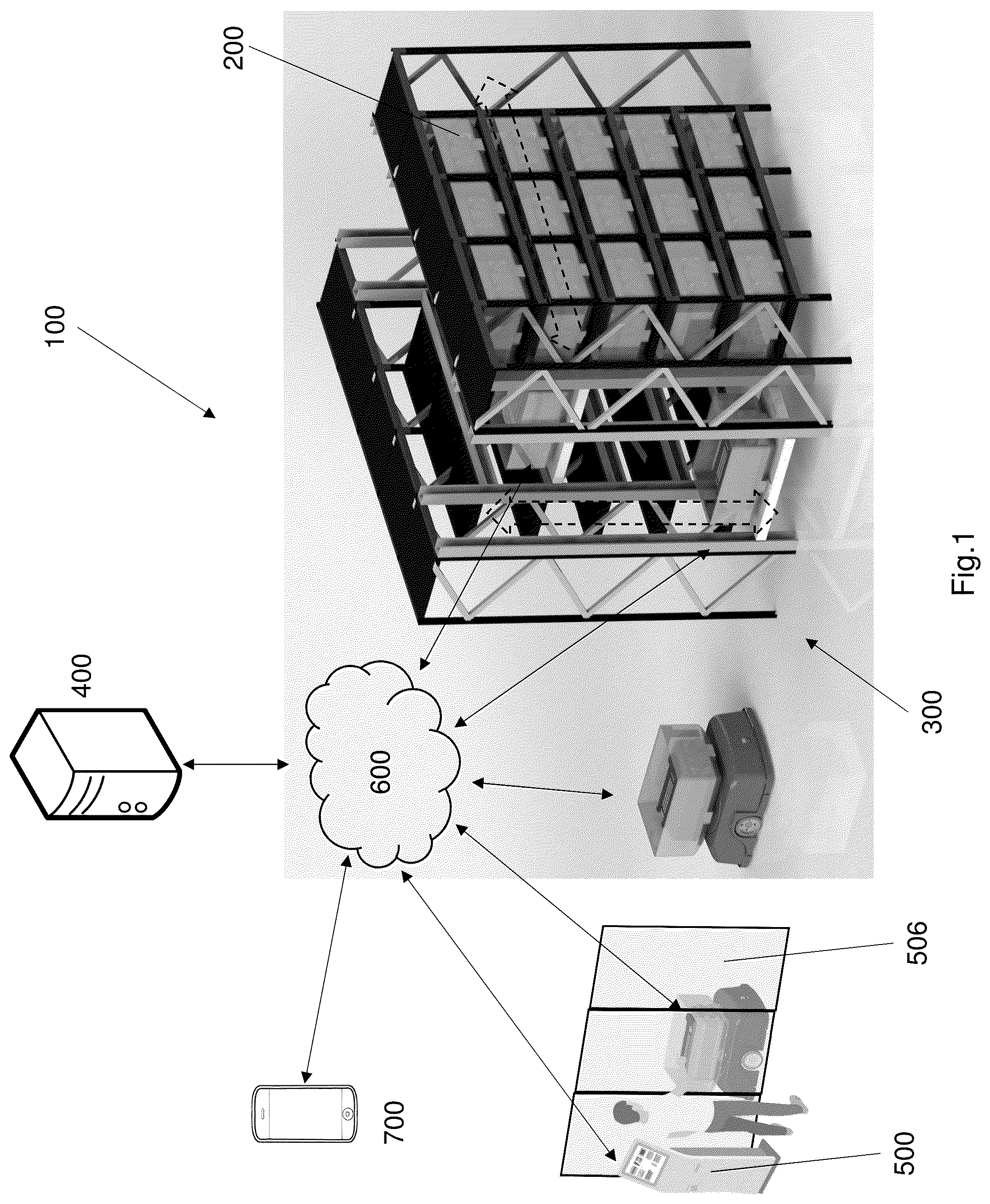 Patent US12297044 Figure 1 – Baggage management system and a method for baggage management