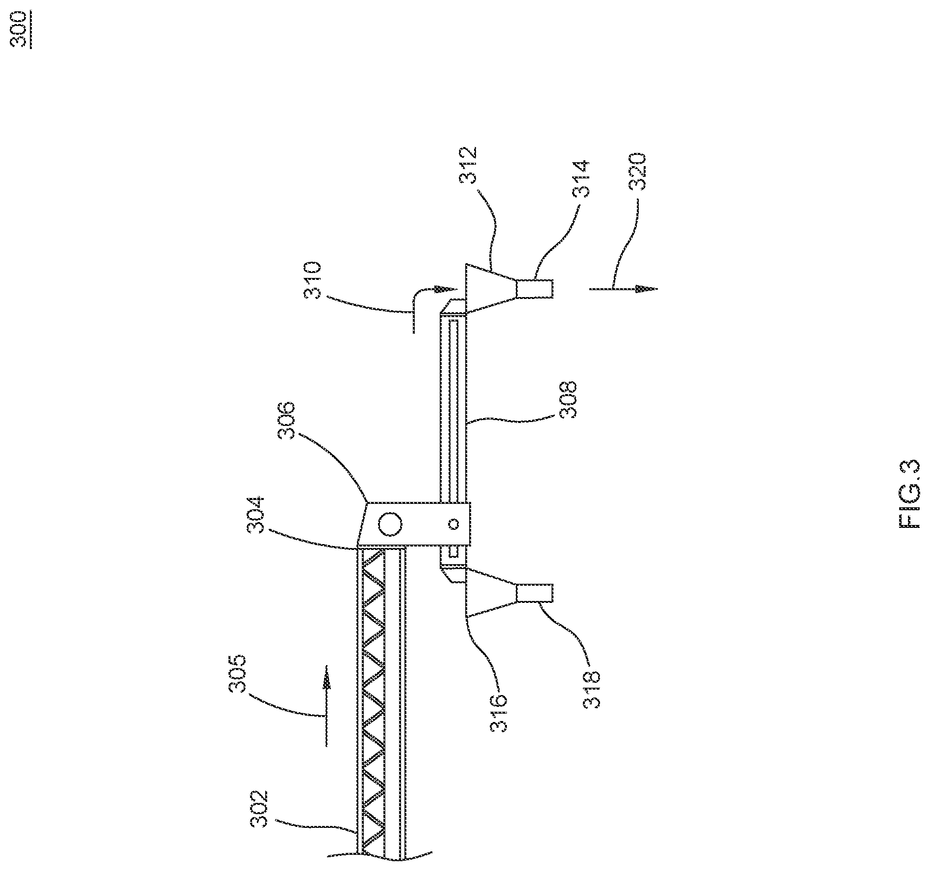 Patent US12297047 Figure 3 – Conveyor boom assembly having reversing distal section