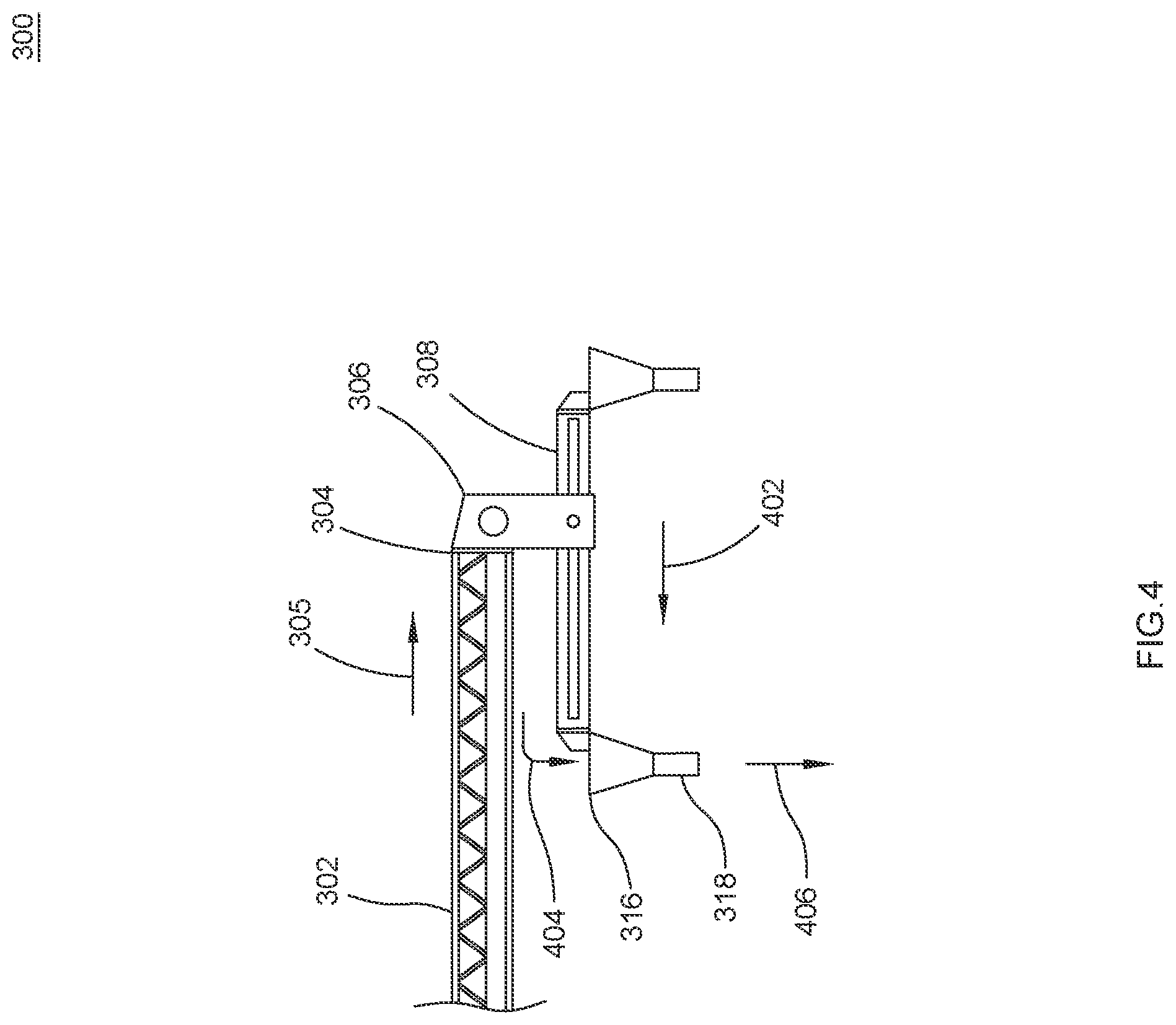 Patent US12297047 Figure 4 – Conveyor boom assembly having reversing distal section