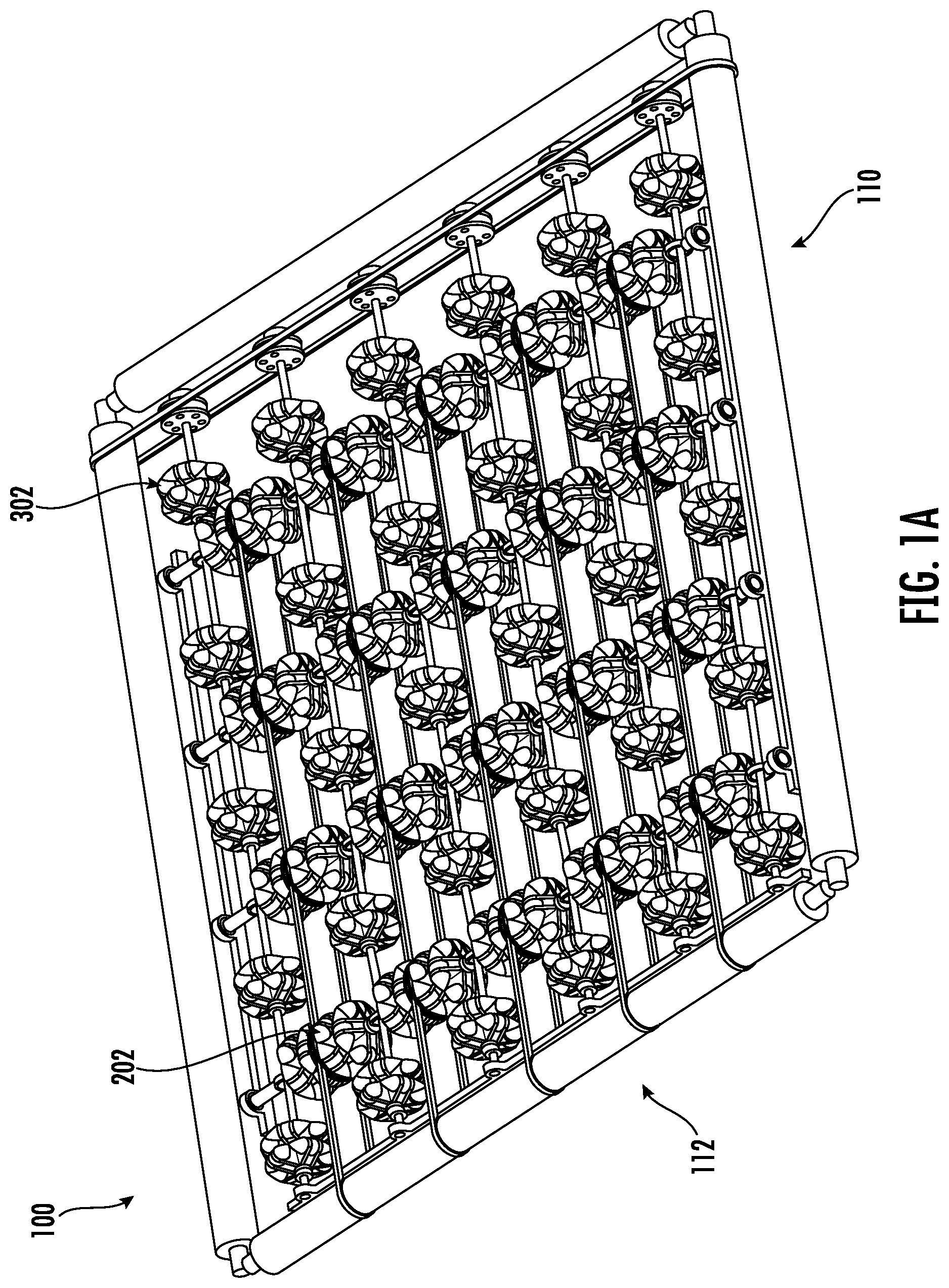 Patent US12297053 Figure 1 – Multi shaft transport systems, apparatuses, and methods