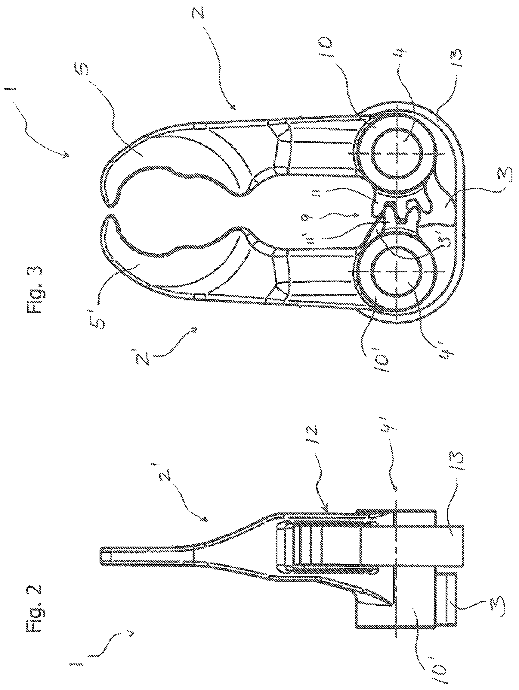 Patent US12297055 Figure 2 – Gripping device for gripping, retaining and guiding containers, and transporting apparatus having such a gripping device