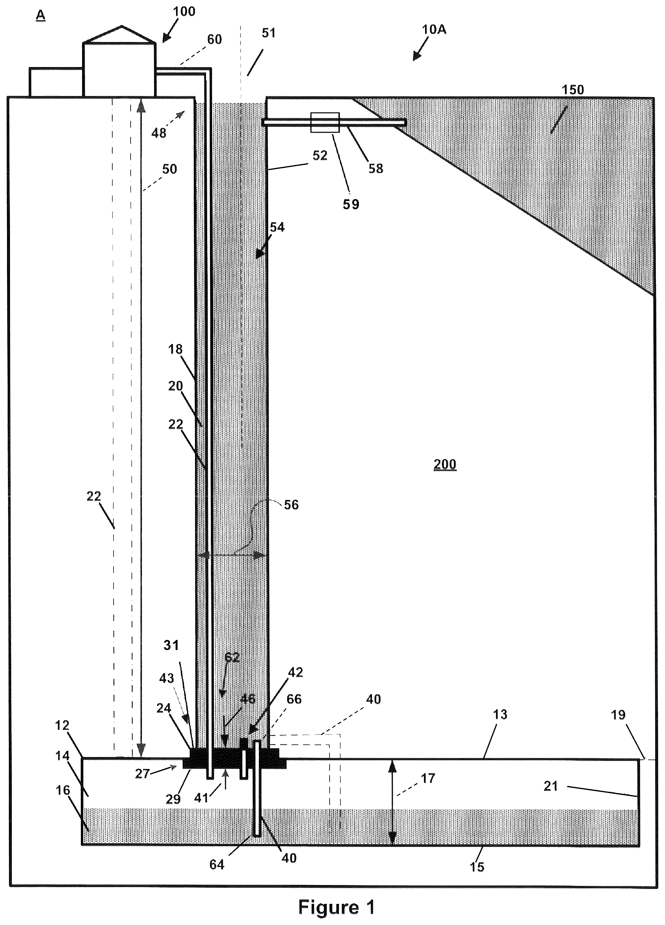 Patent US12297056 Figure 1 – Construction elements and maintenance methods for compressed air energy storage systems
