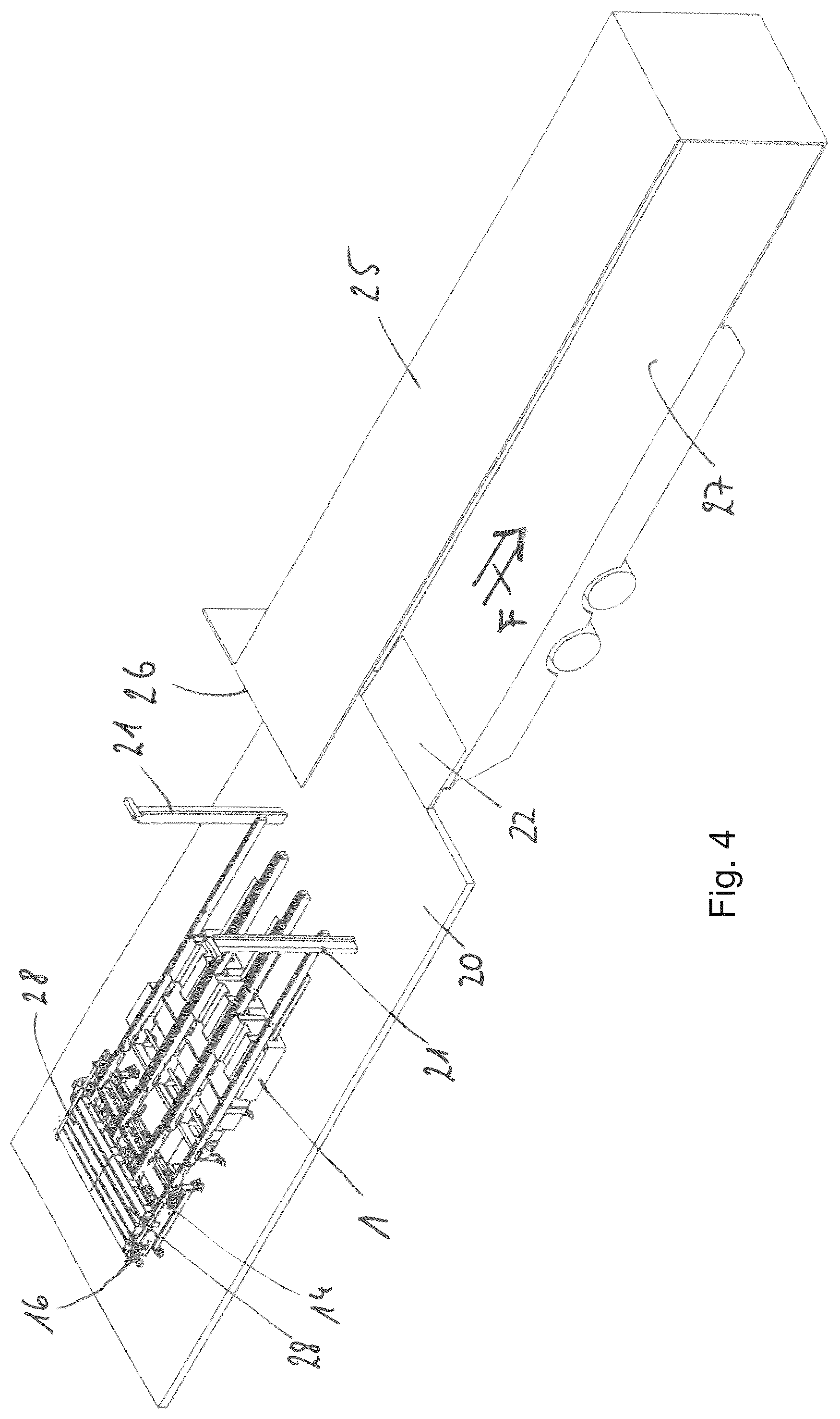 Patent US12297059 Figure 3 – Loading system for loading and unloading trucks with pallets in transverse direction