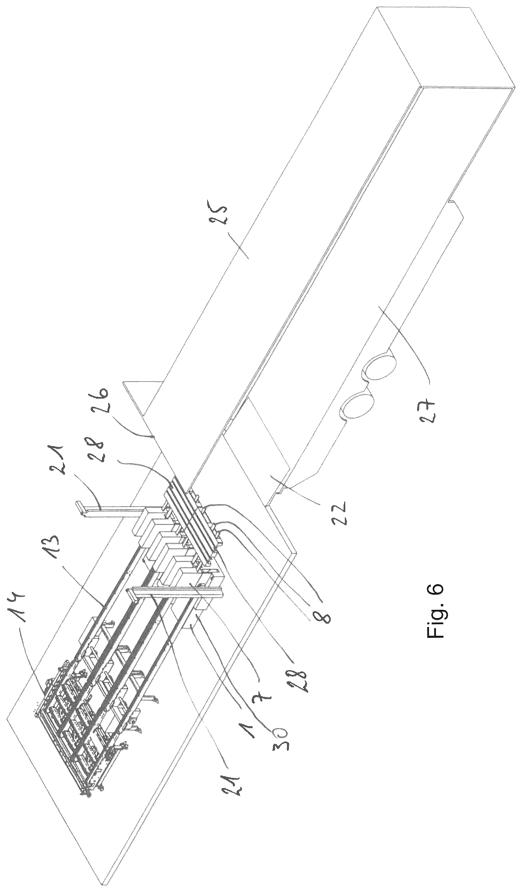 Patent US12297059 Figure 5 – Loading system for loading and unloading trucks with pallets in transverse direction