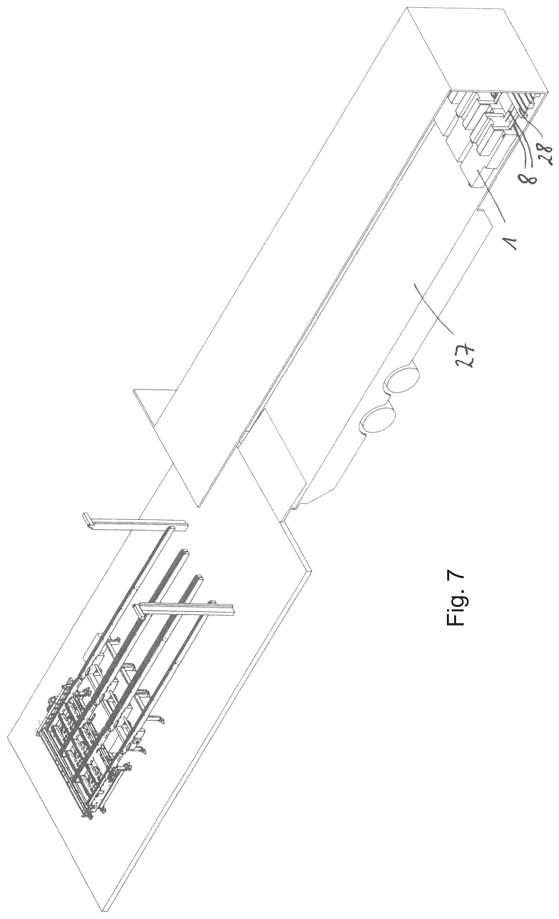 Patent US12297059 Figure 6 – Loading system for loading and unloading trucks with pallets in transverse direction