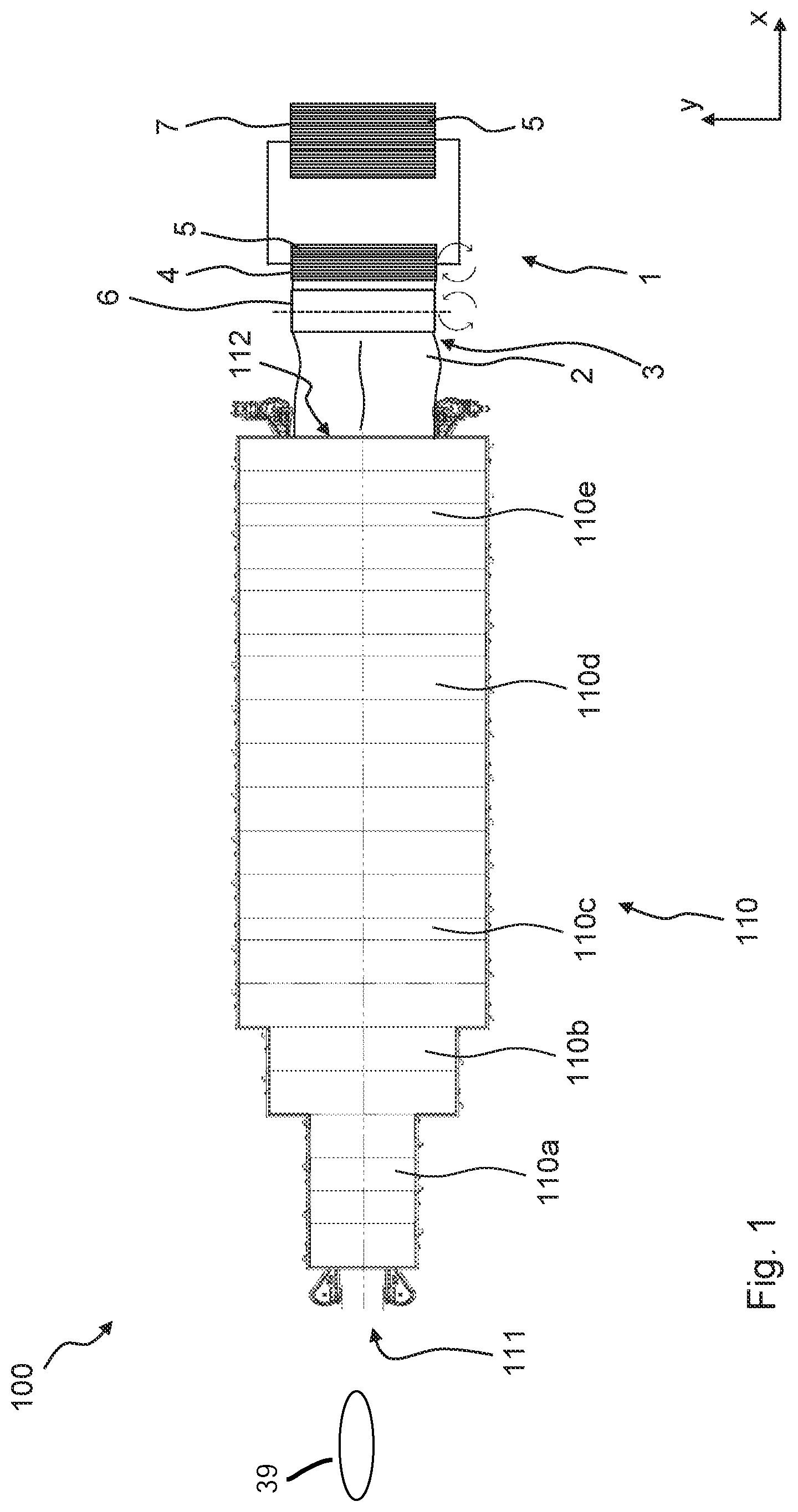 Patent US12297063 Figure 1 – Film winding system and assembly comprising a film stretching unit and such a film winding system