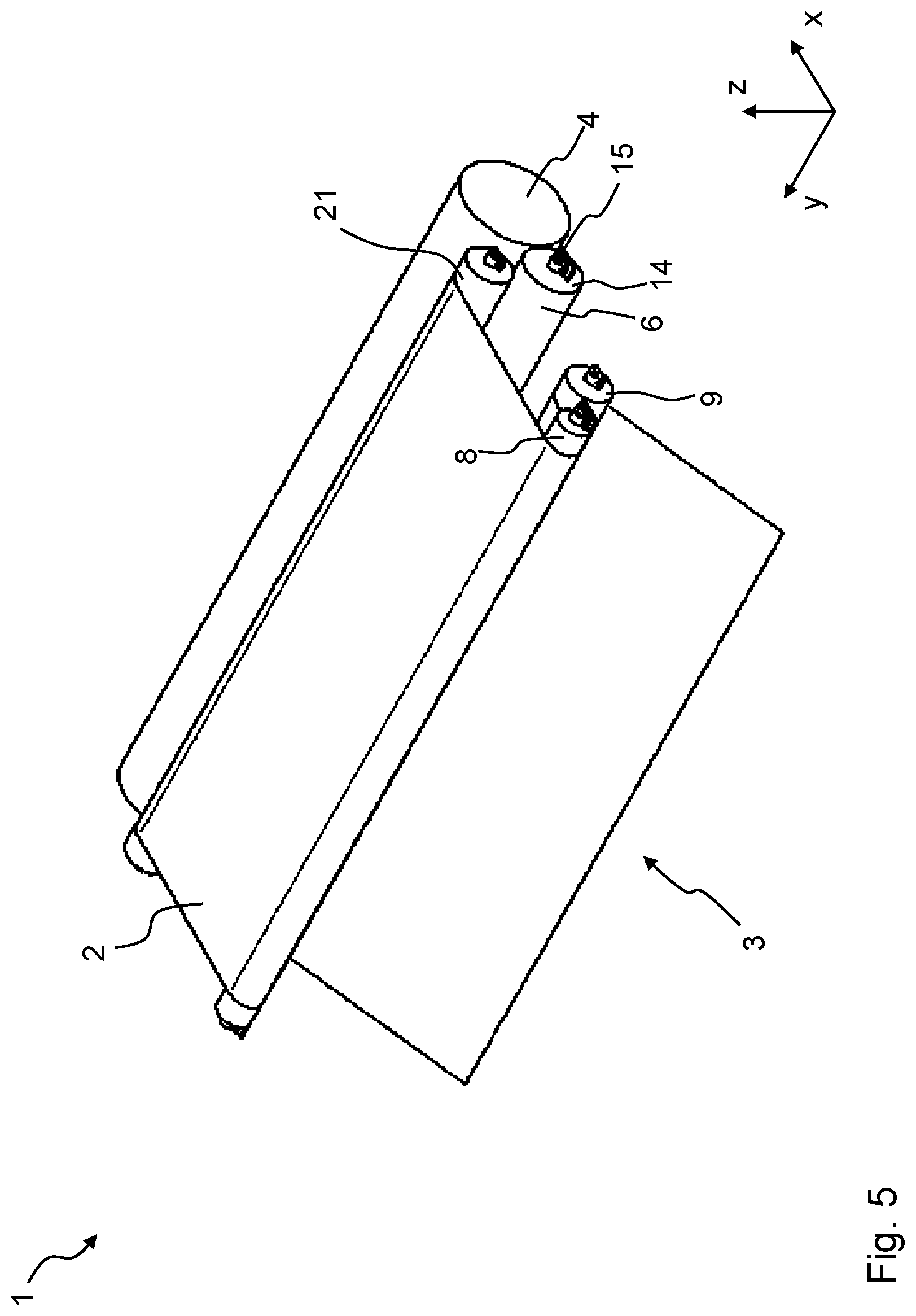 Patent US12297063 Figure 5 – Film winding system and assembly comprising a film stretching unit and such a film winding system