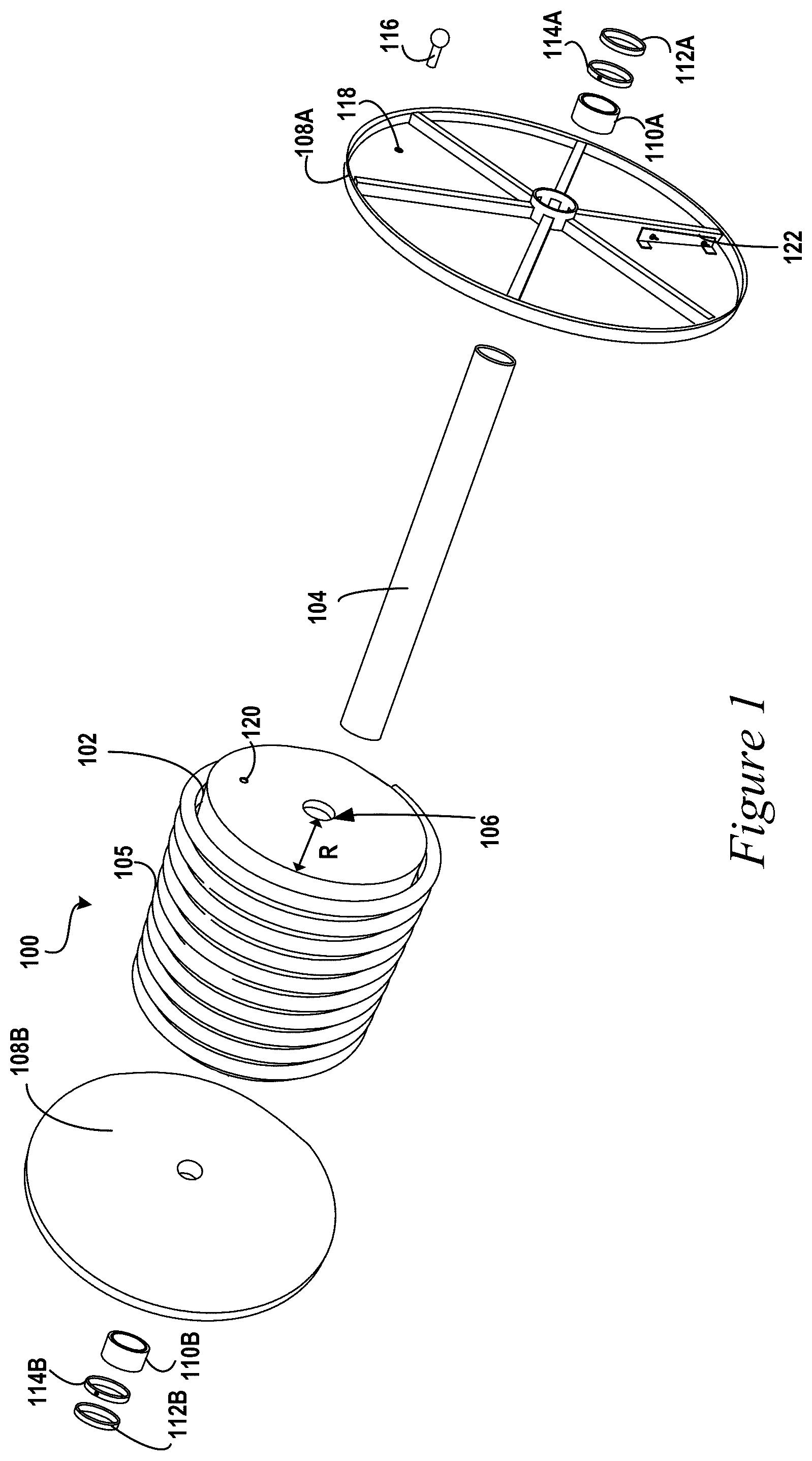 Patent US12297070 Figure 1 – Rotatable cable reel