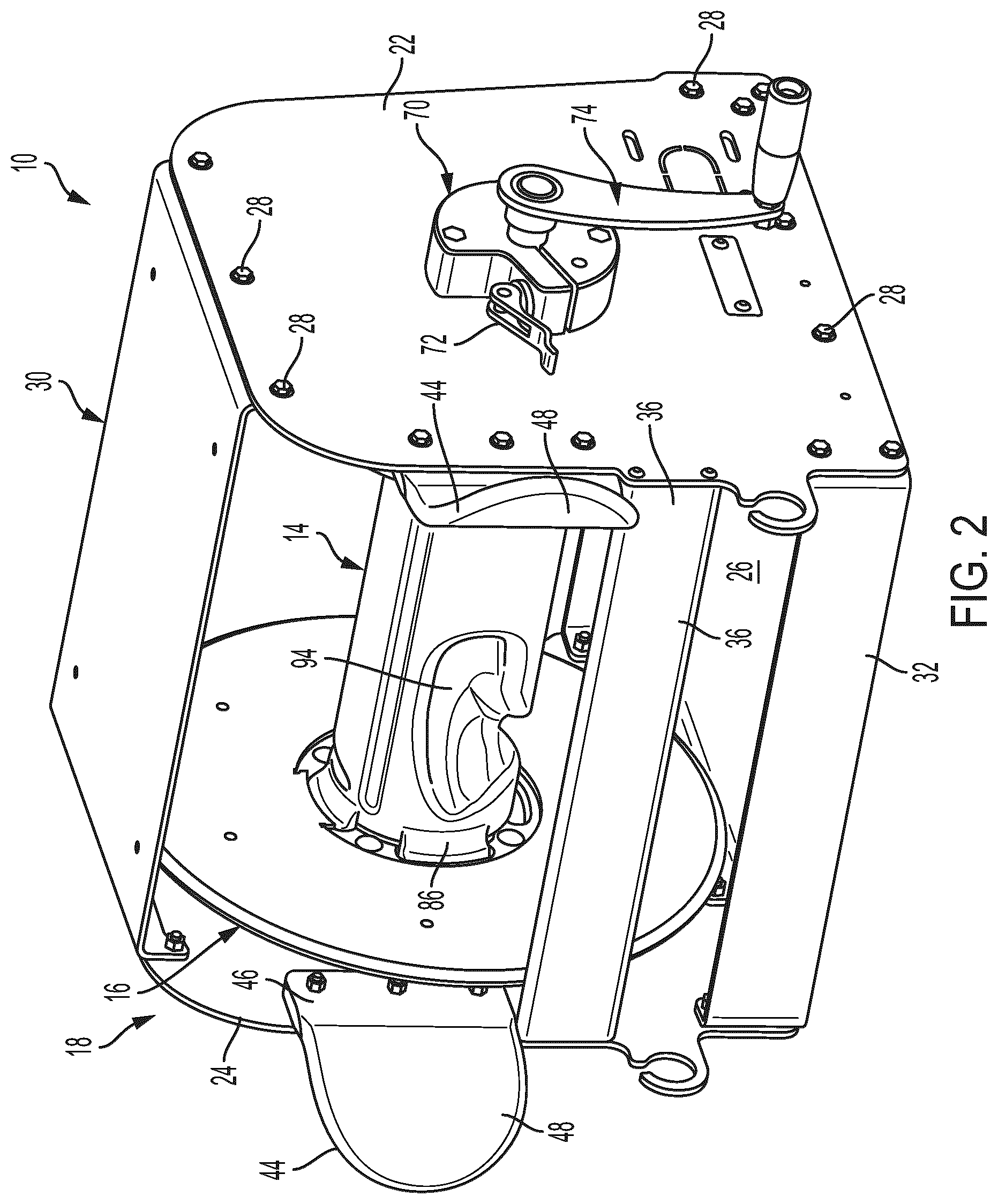 Patent US12297071 Figure 2 – Hose reel accumulator drum