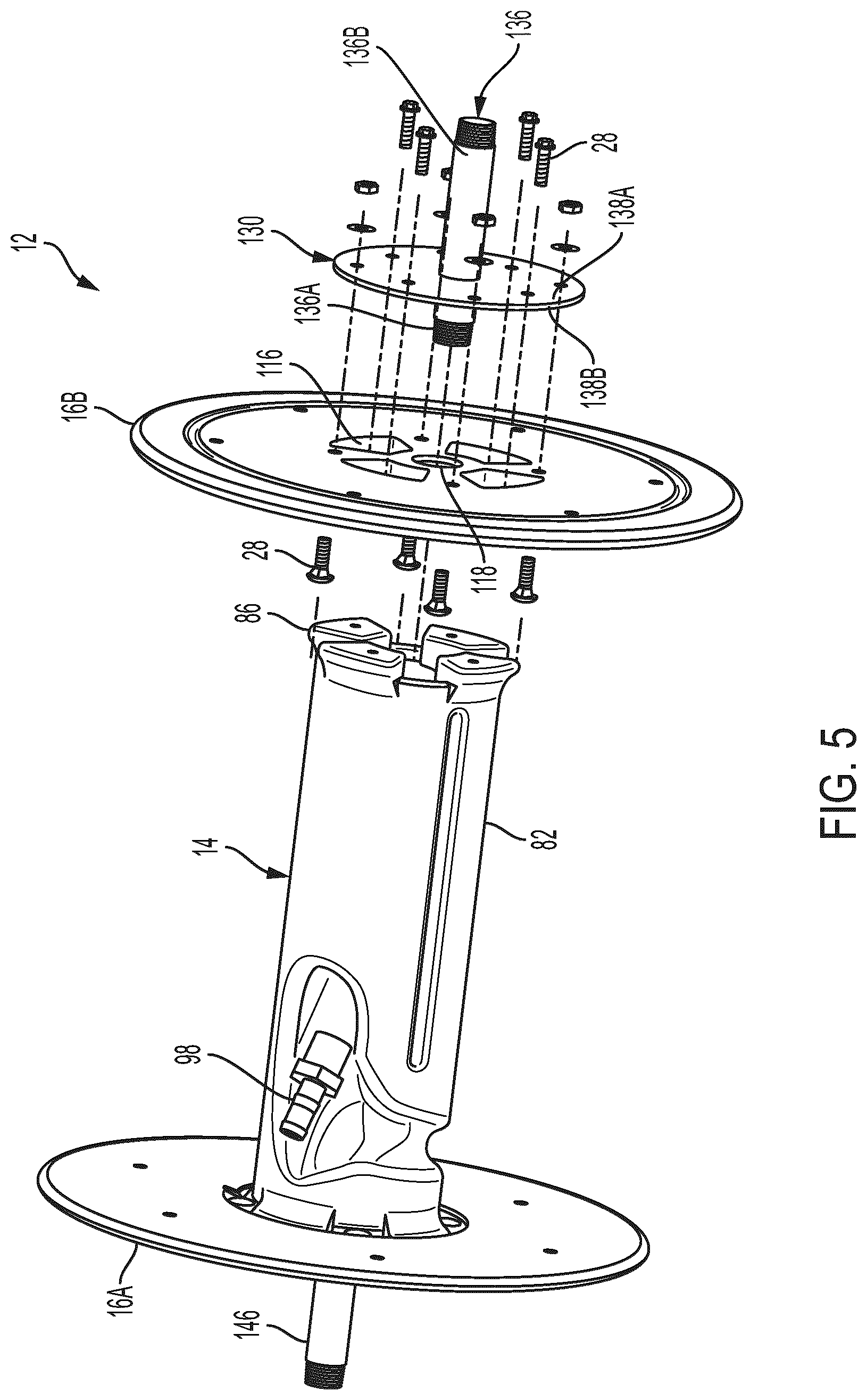 Patent US12297071 Figure 5 – Hose reel accumulator drum