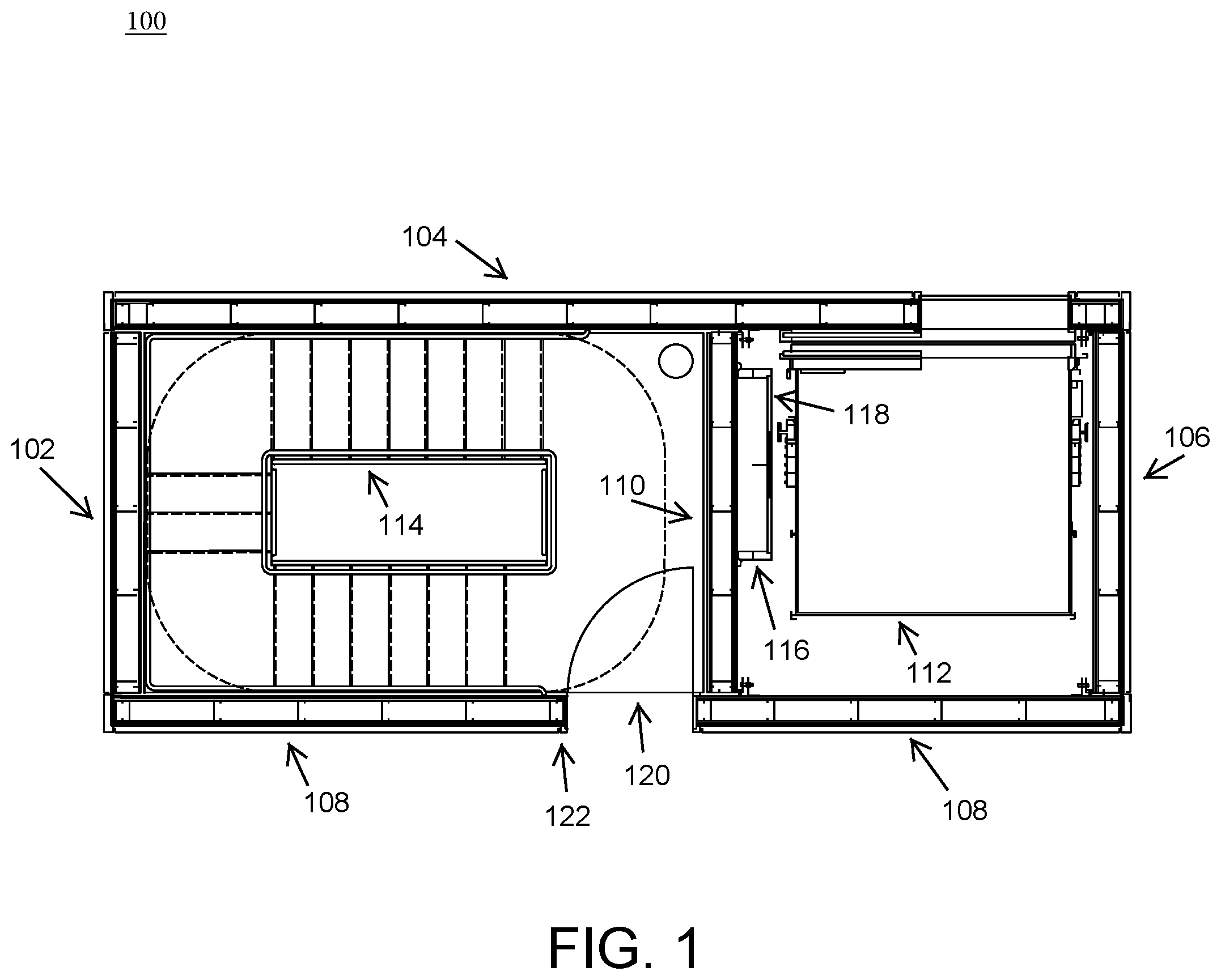 Patent US12297076 — Modular stairwell and elevator shaft system and method — Figure 1